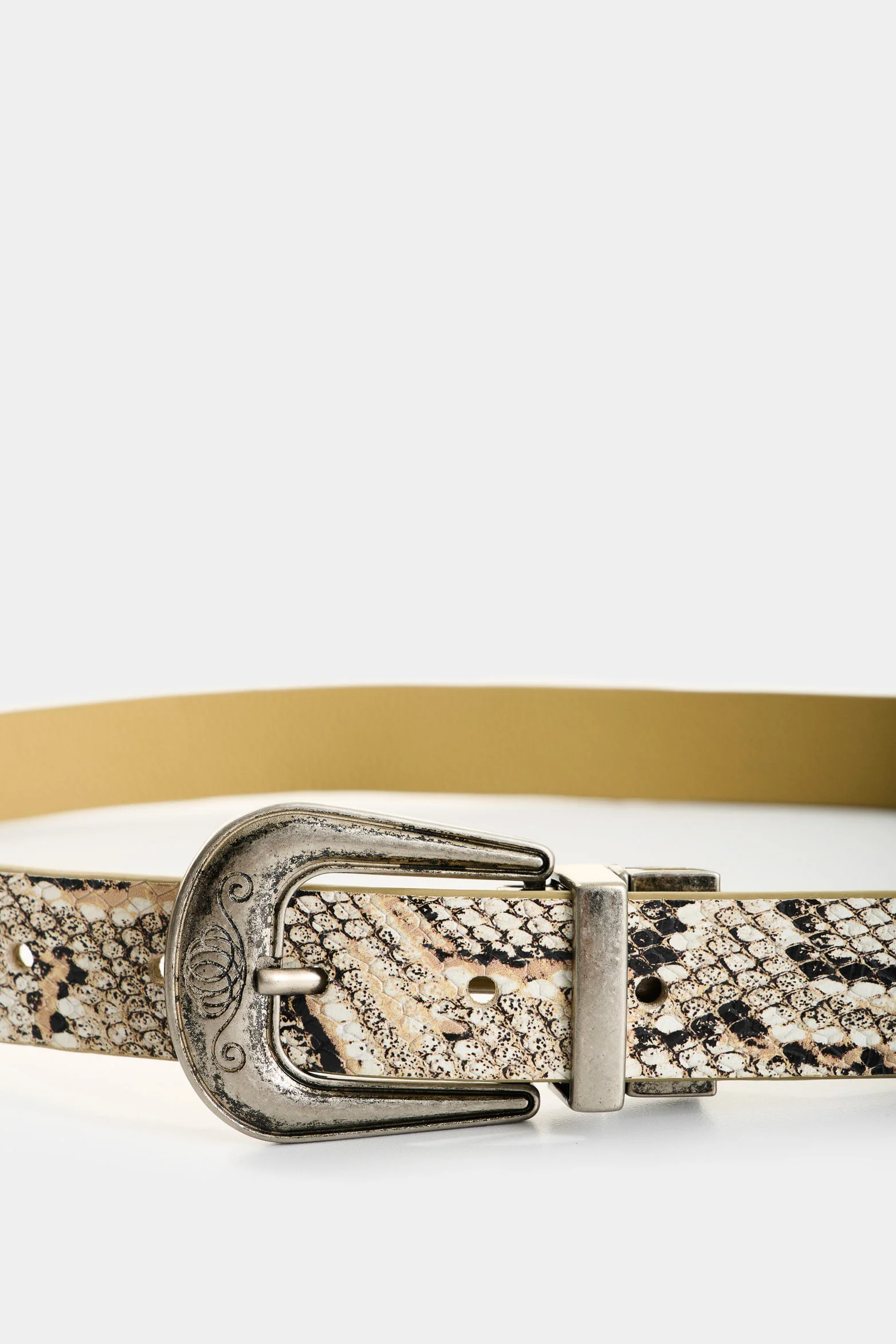 Acarí reversible snake-texture leather belt for women - Image 4
