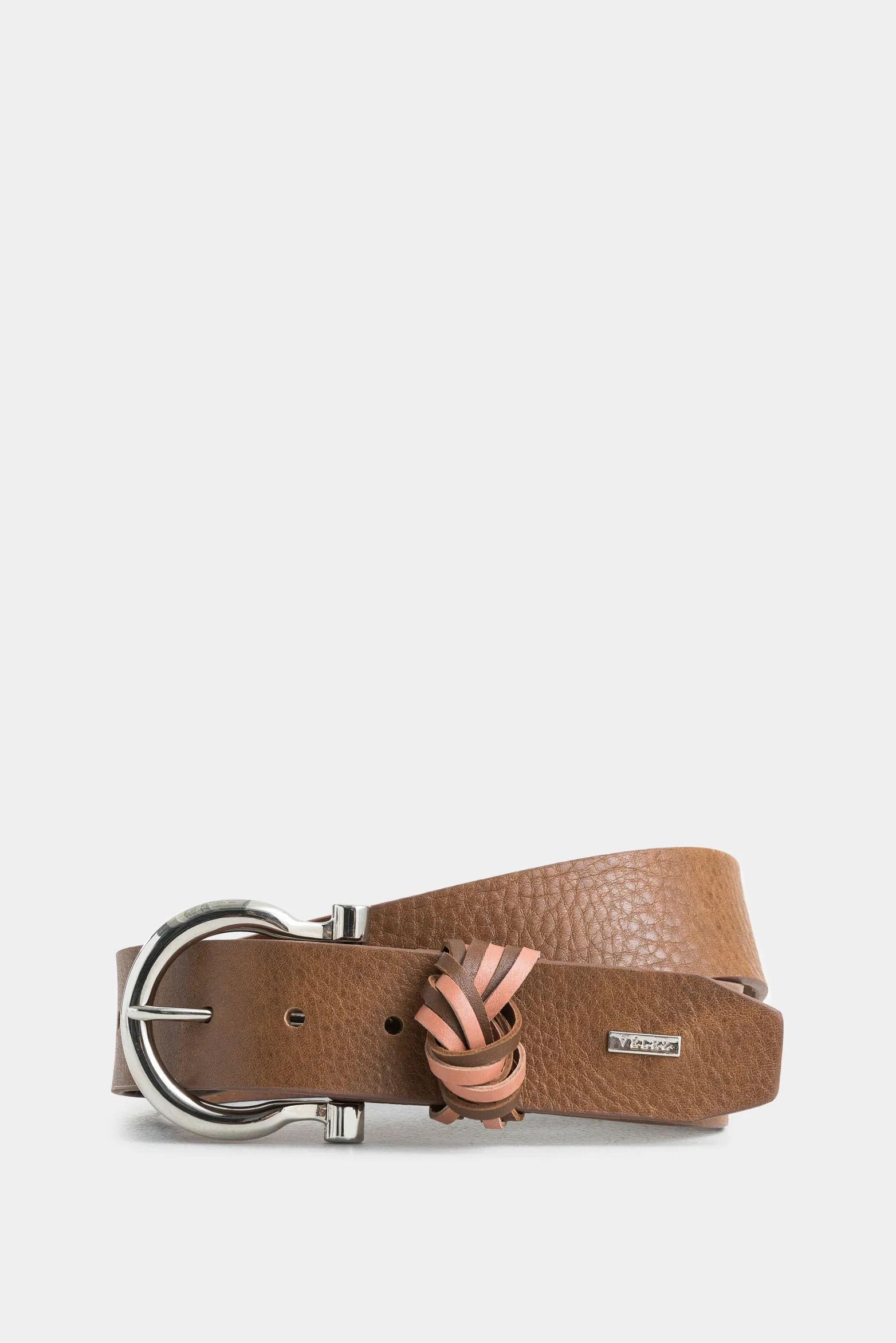 Adana Leather Belt for Women with Braided Pass-Through