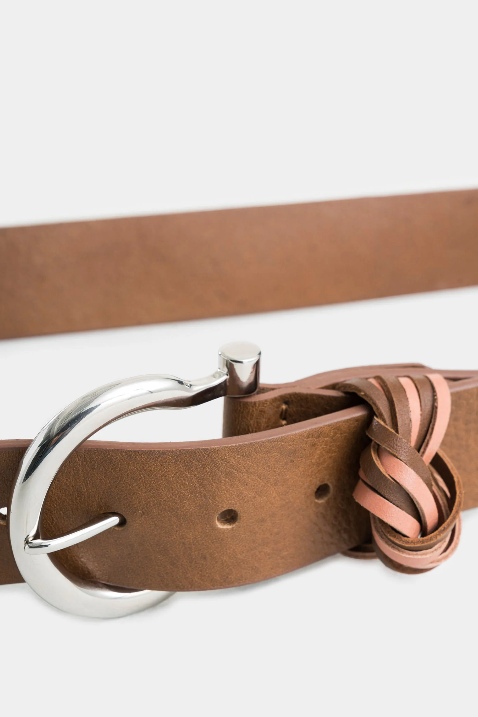 Adana Leather Belt for Women with Braided Pass-Through - Image 4