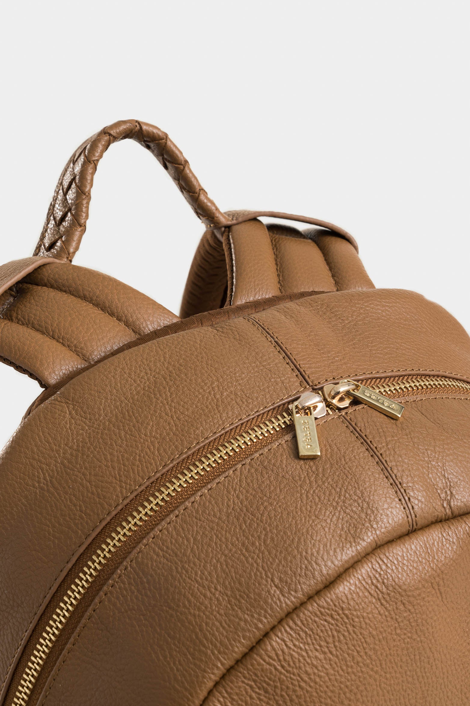 Alava Leather Backpack for Women with Braided Handle - Image 4