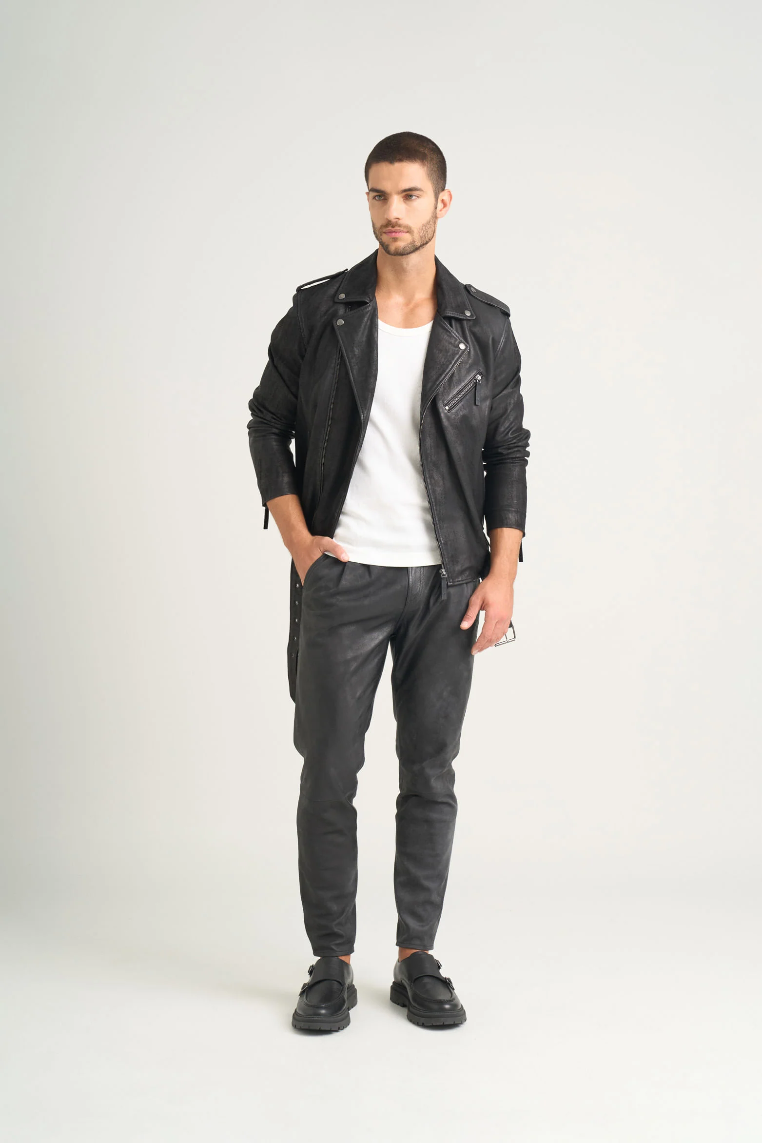 Alcor 2.0 Leather Biker Jacket for Men - Image 2
