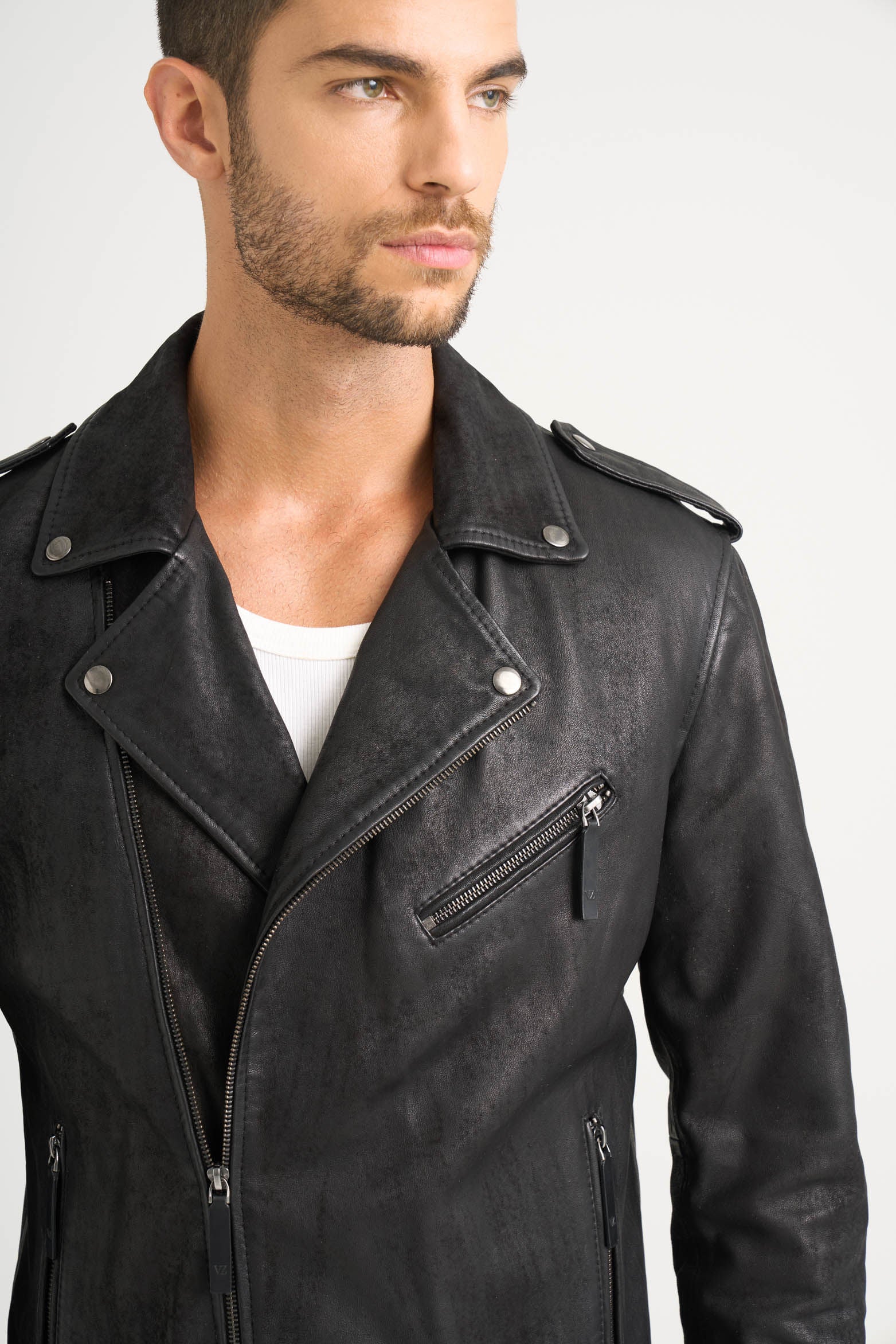 Alcor 2.0 Leather Biker Jacket for Men - Image 3