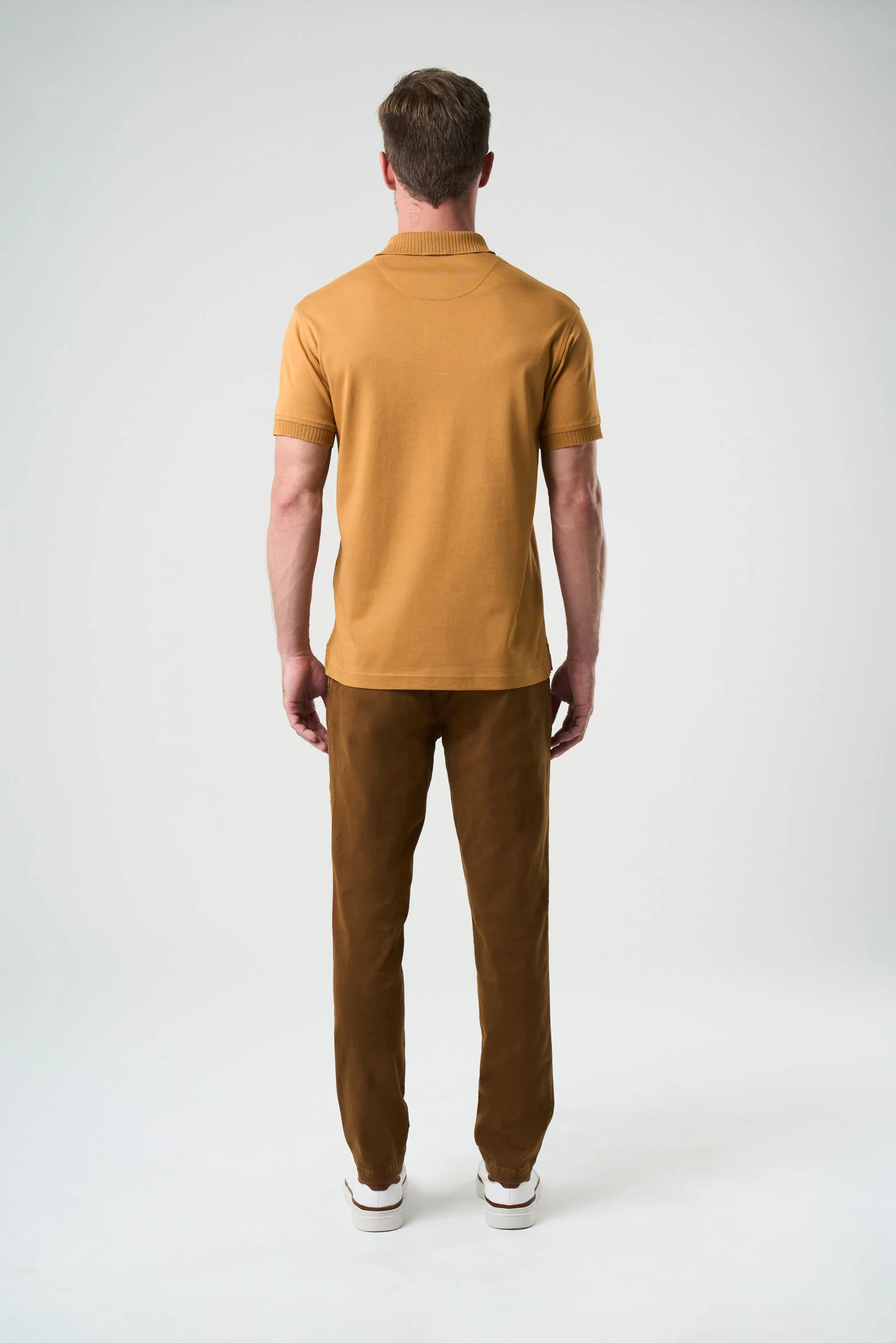 Alcor Short-Sleeve Polo for Men Ribbed Detail - Image 3