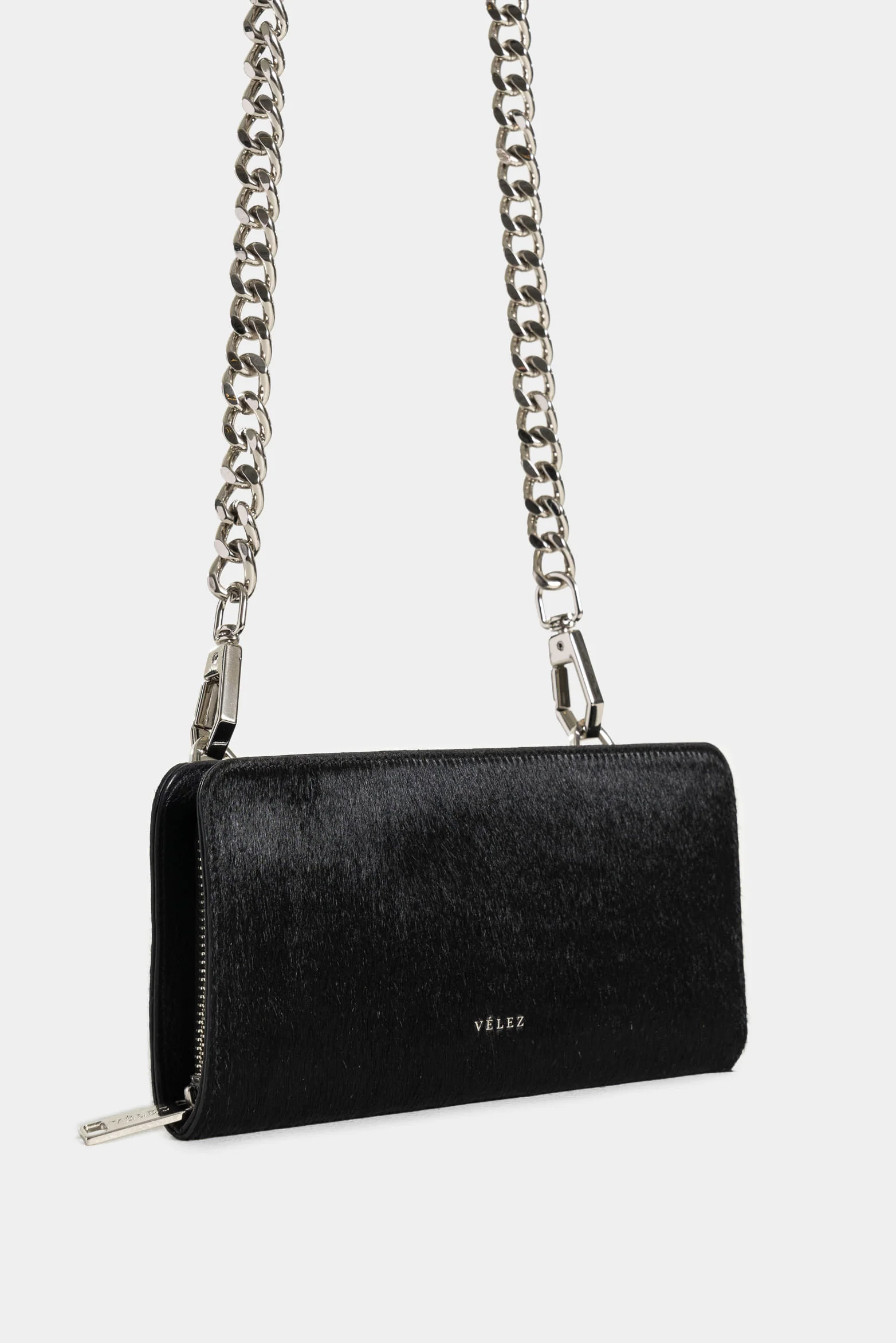 Angola Hair-on Leather Checkbook Holder for Women with Chain Strap - Image 2