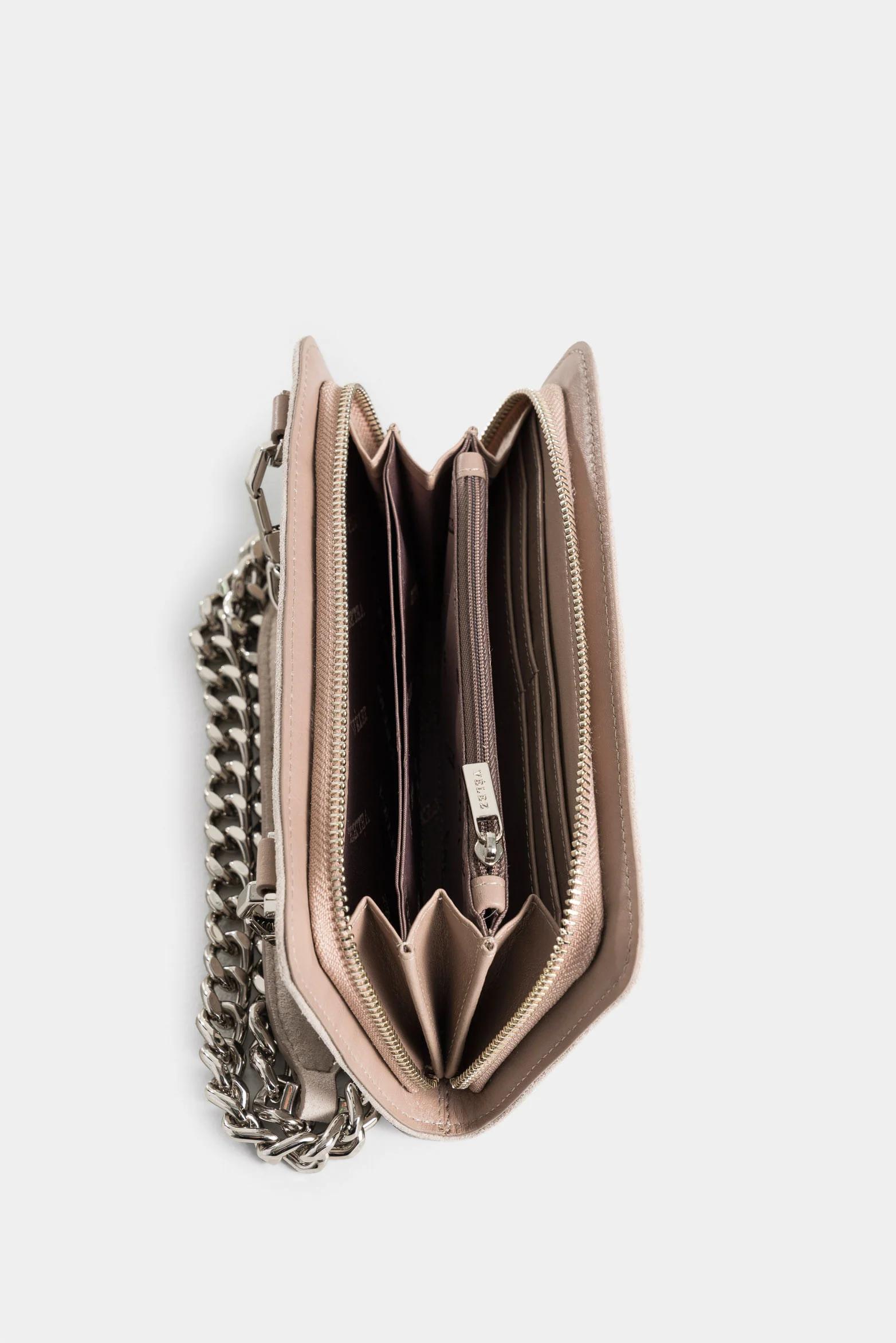 Angola Suede Leather Checkbook Holder for Women with Chain Strap - Image 2