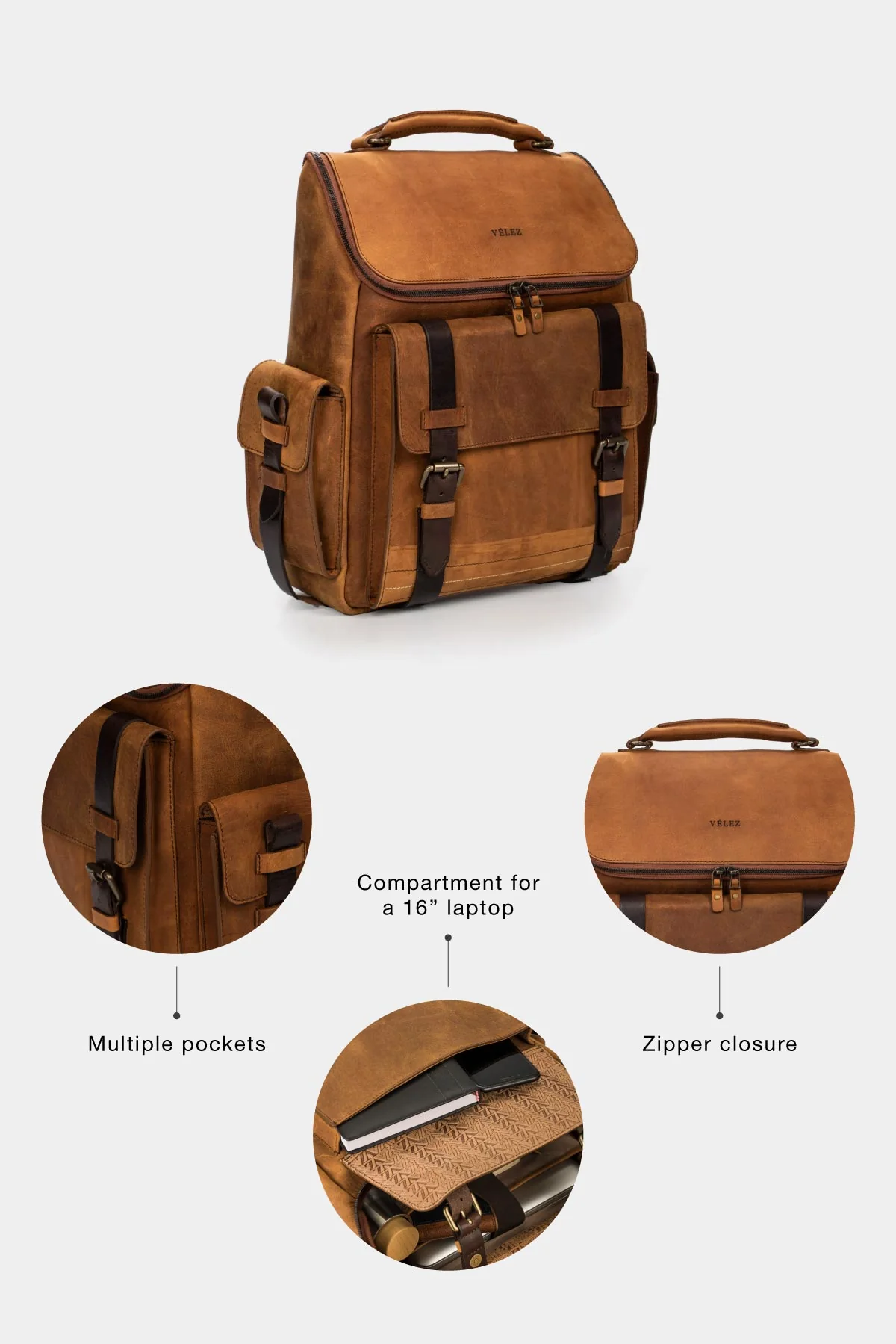 Archaeology Men’s Backpack in Vintage Leather - Image 6
