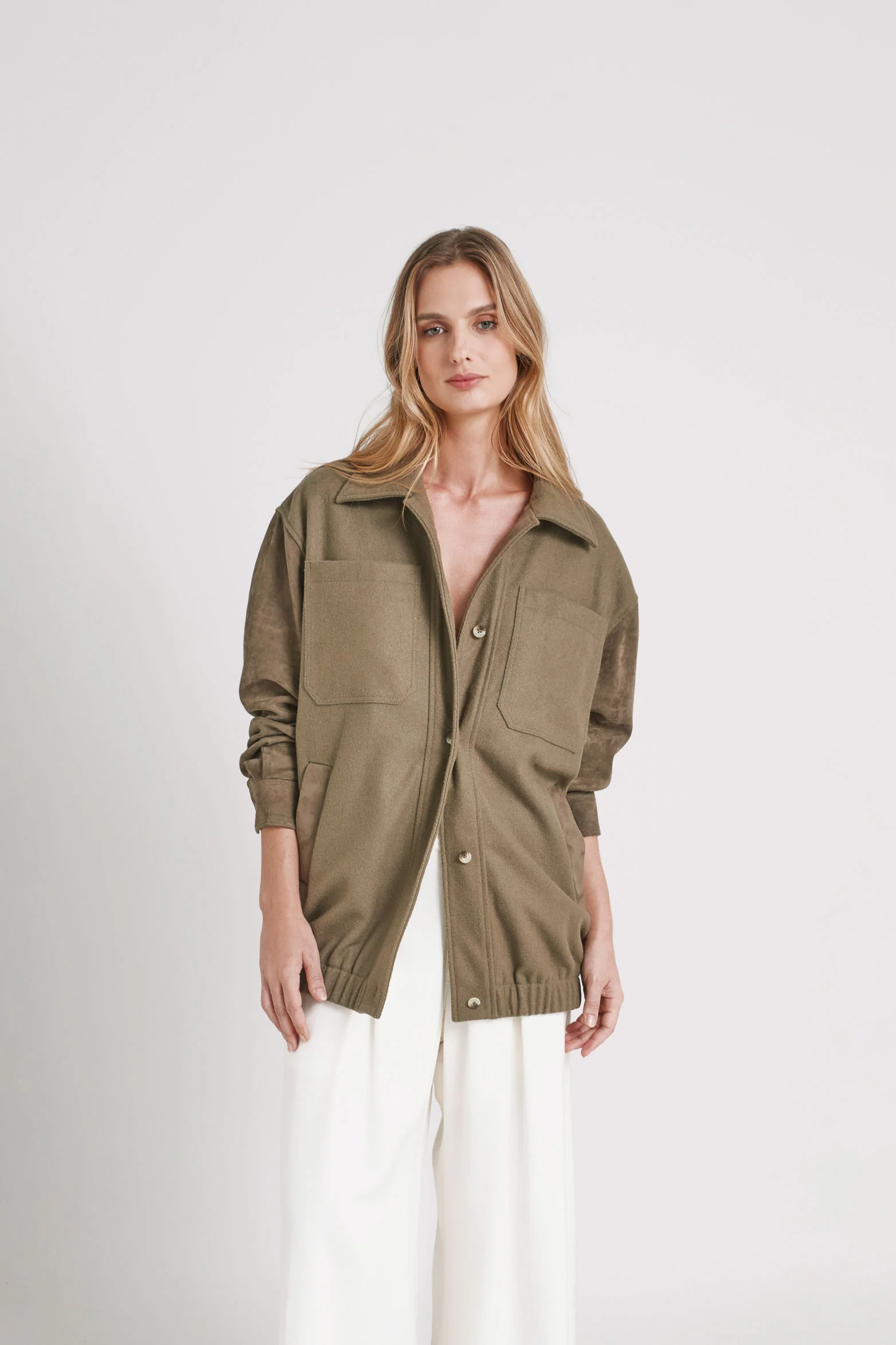 Aurora Bomber Jacket for Women with Suede Details