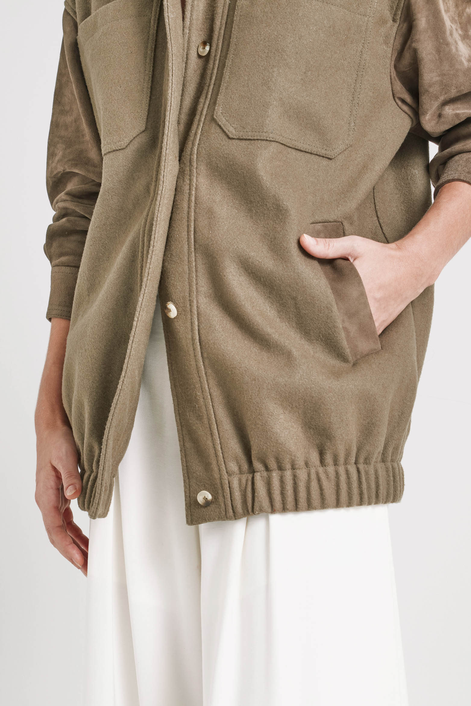 Aurora Bomber Jacket for Women with Suede Details - Image 4