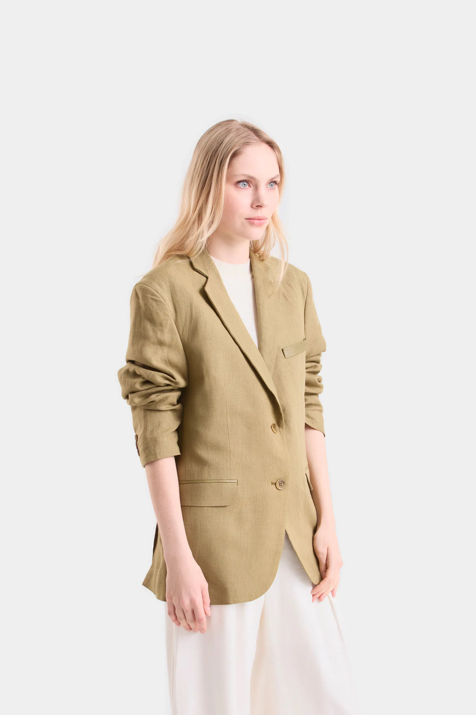 Aurora Linen Blazer for Women, Loose Fit - Image 3
