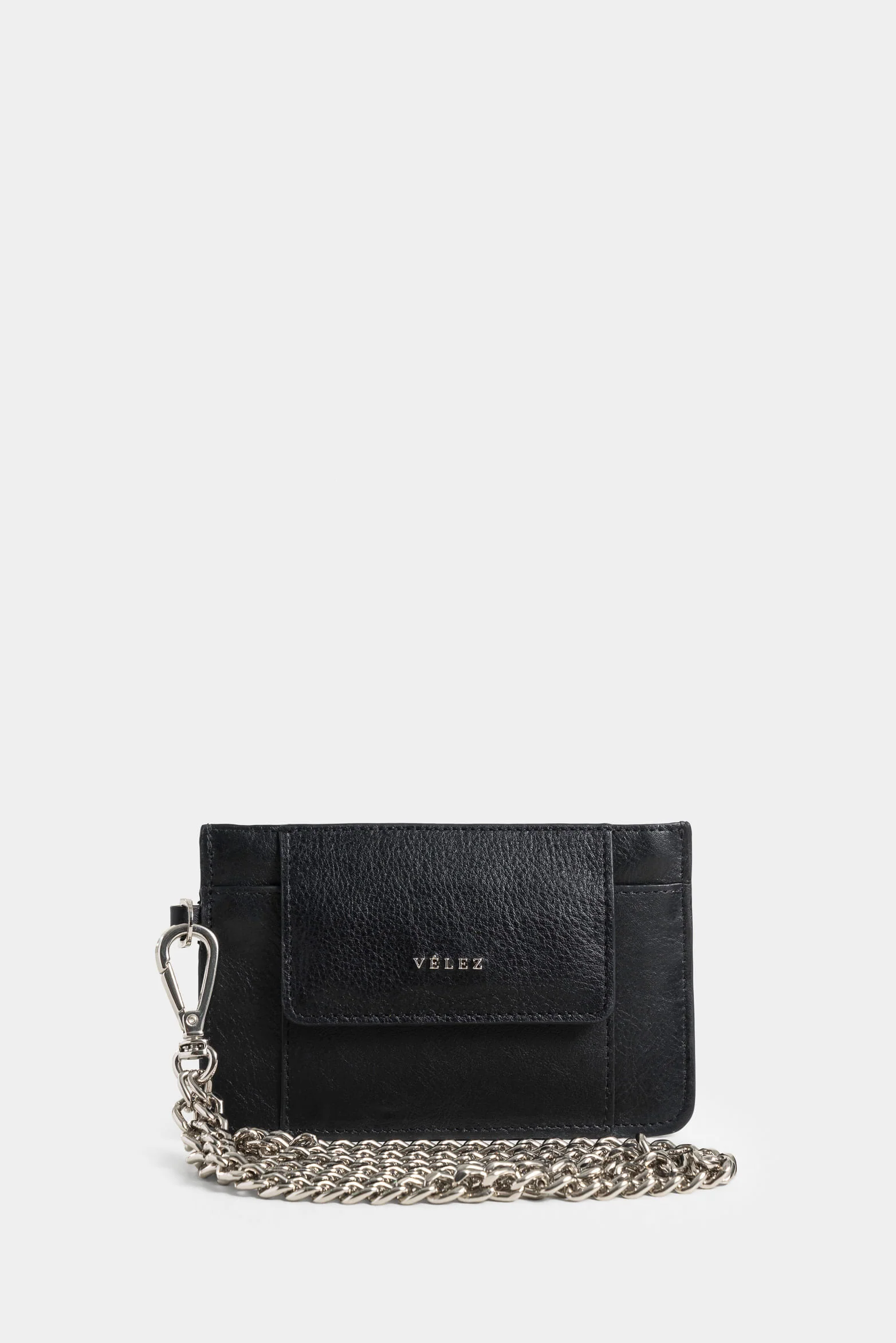 Aventurine Leather Document Holder with Chain Handle for Women