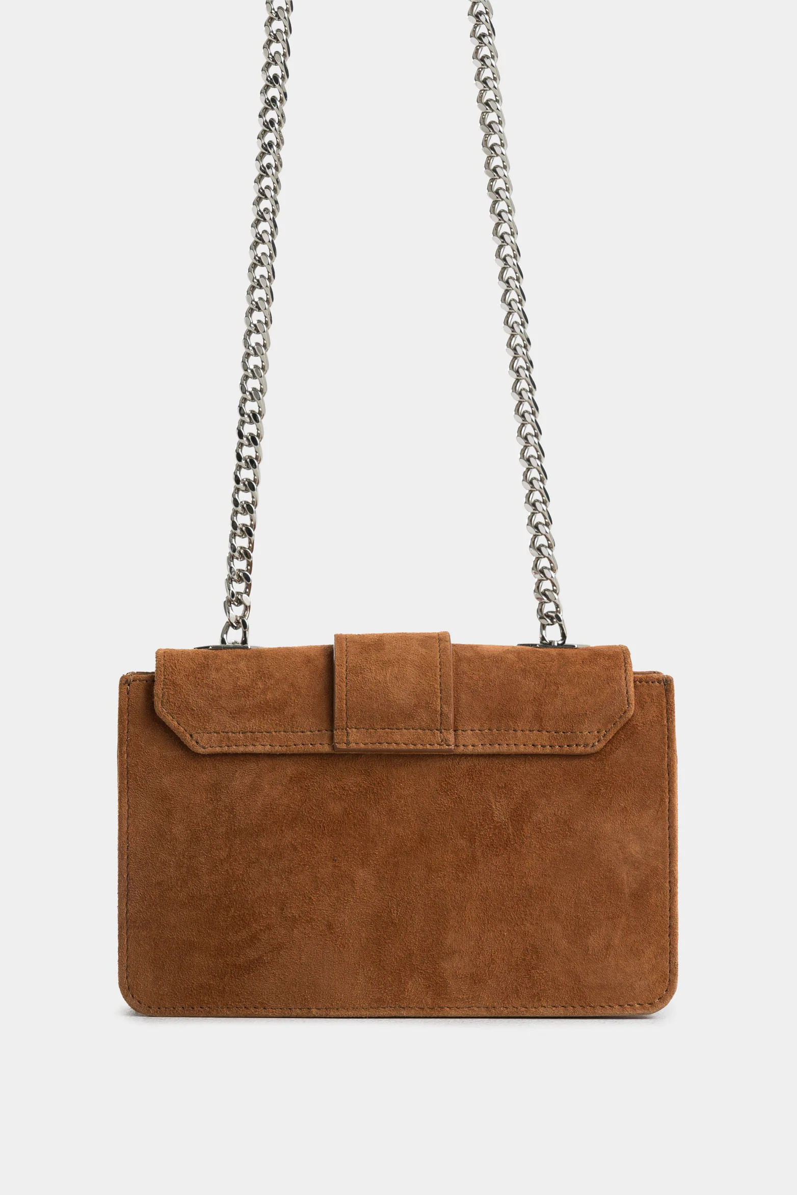 Bowling Bag in Suede Leather for Women with Braided Handle - Image 3