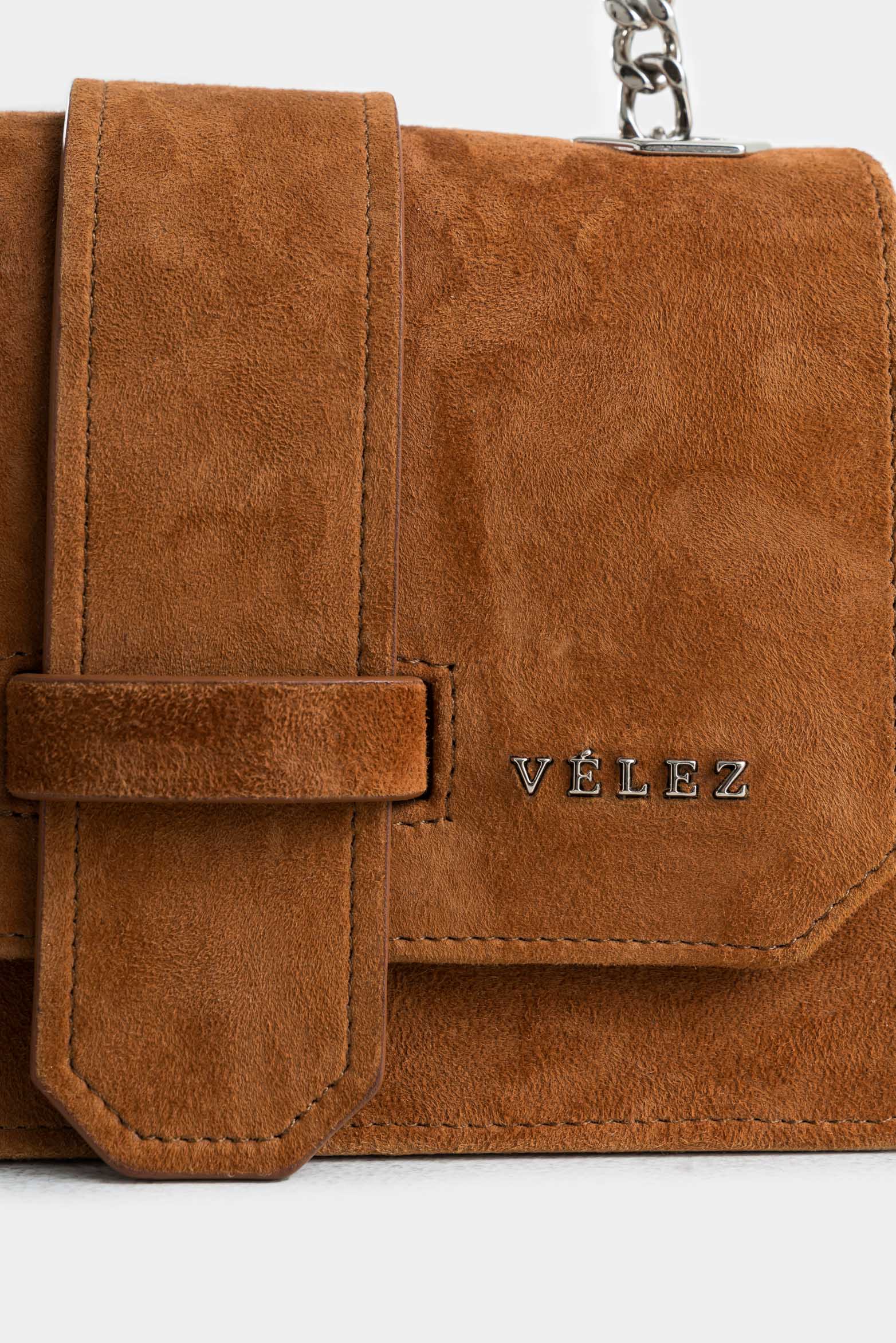 Bowling Bag in Suede Leather for Women with Braided Handle - Image 4