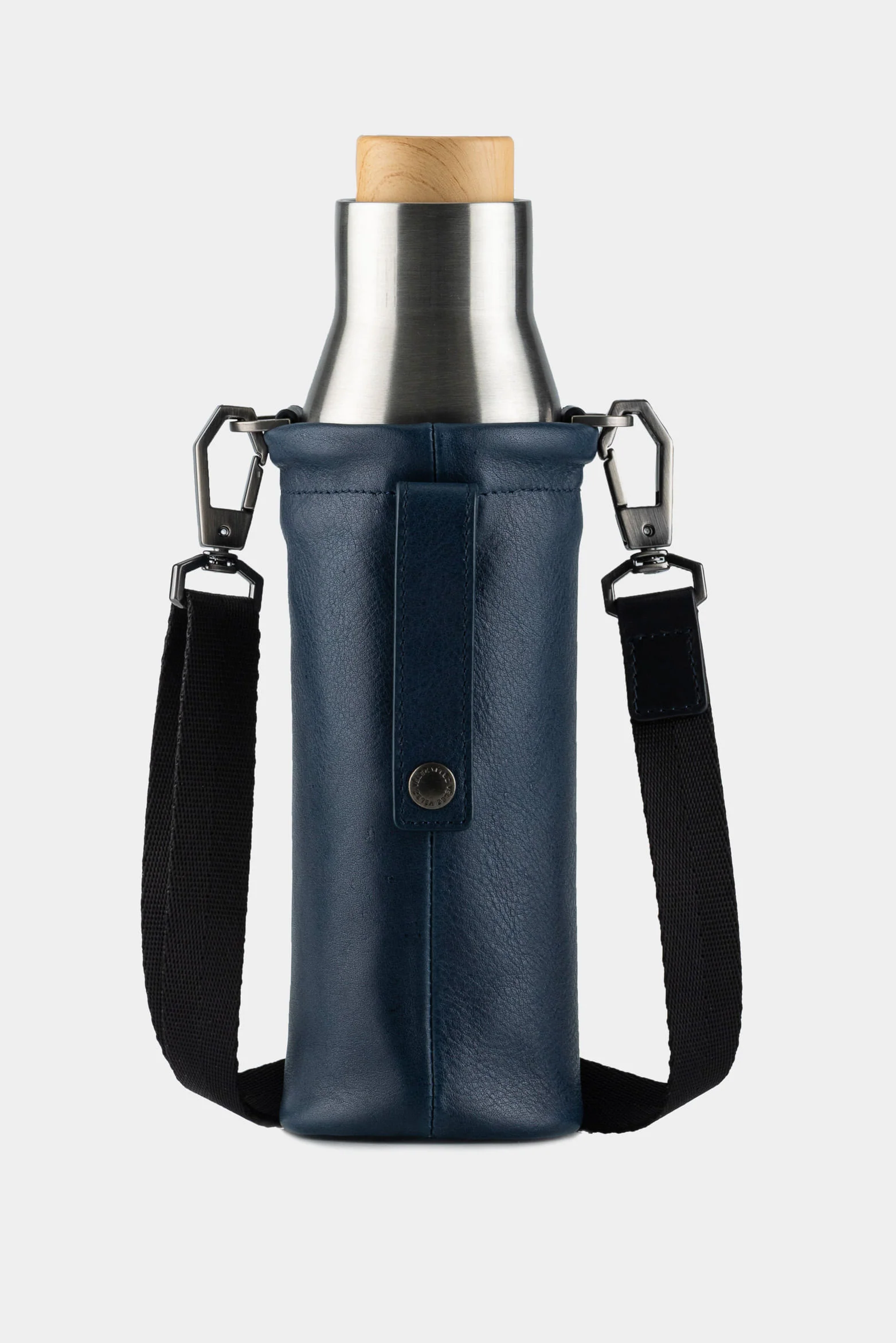 Brunei Leather Bottle Holder with Metallic Thermos - Image 3