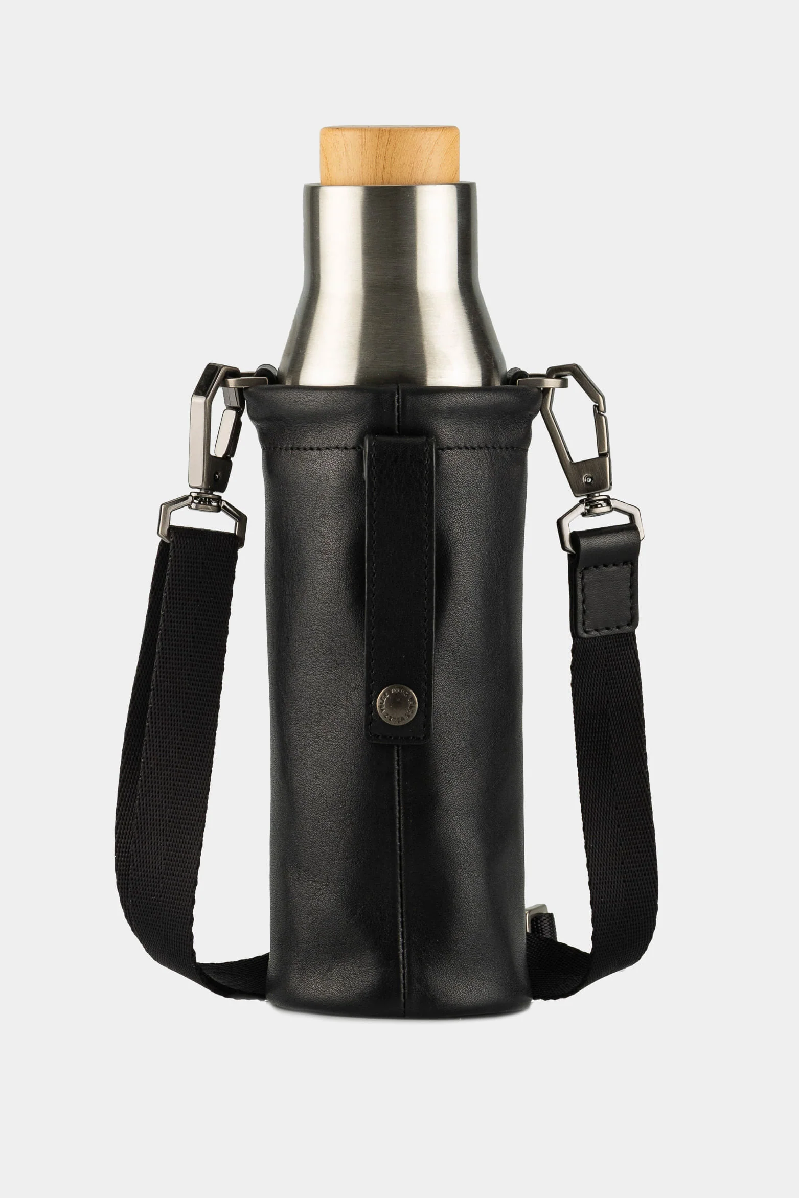Brunei Leather Bottle Holder with Metallic Thermos - Image 3