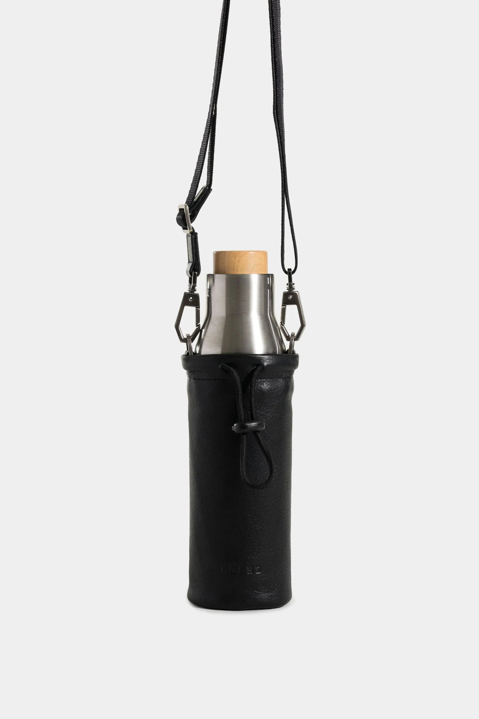 Brunei Leather Bottle Holder with Metallic Thermos - Image 6