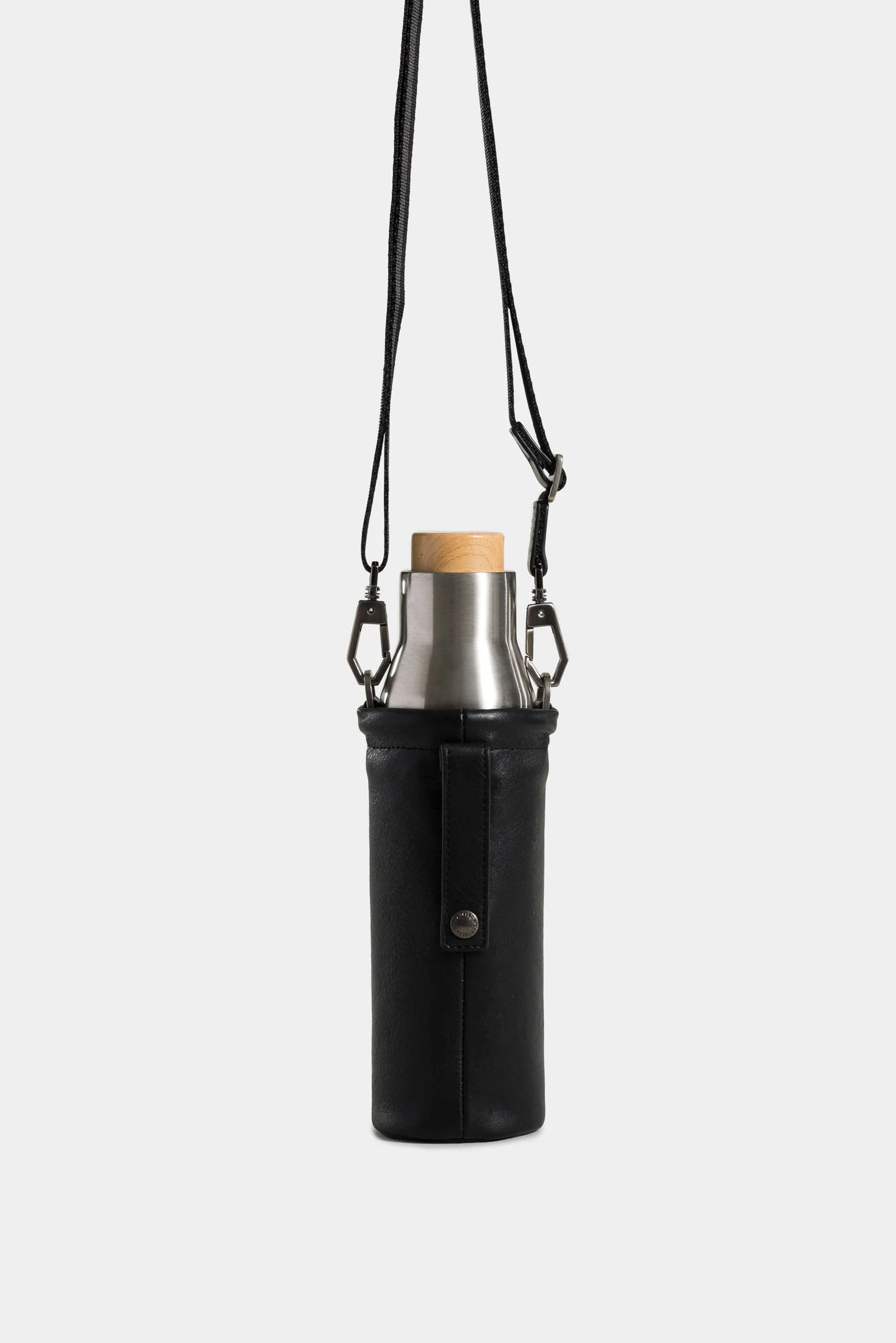 Brunei Leather Bottle Holder with Metallic Thermos - Image 8