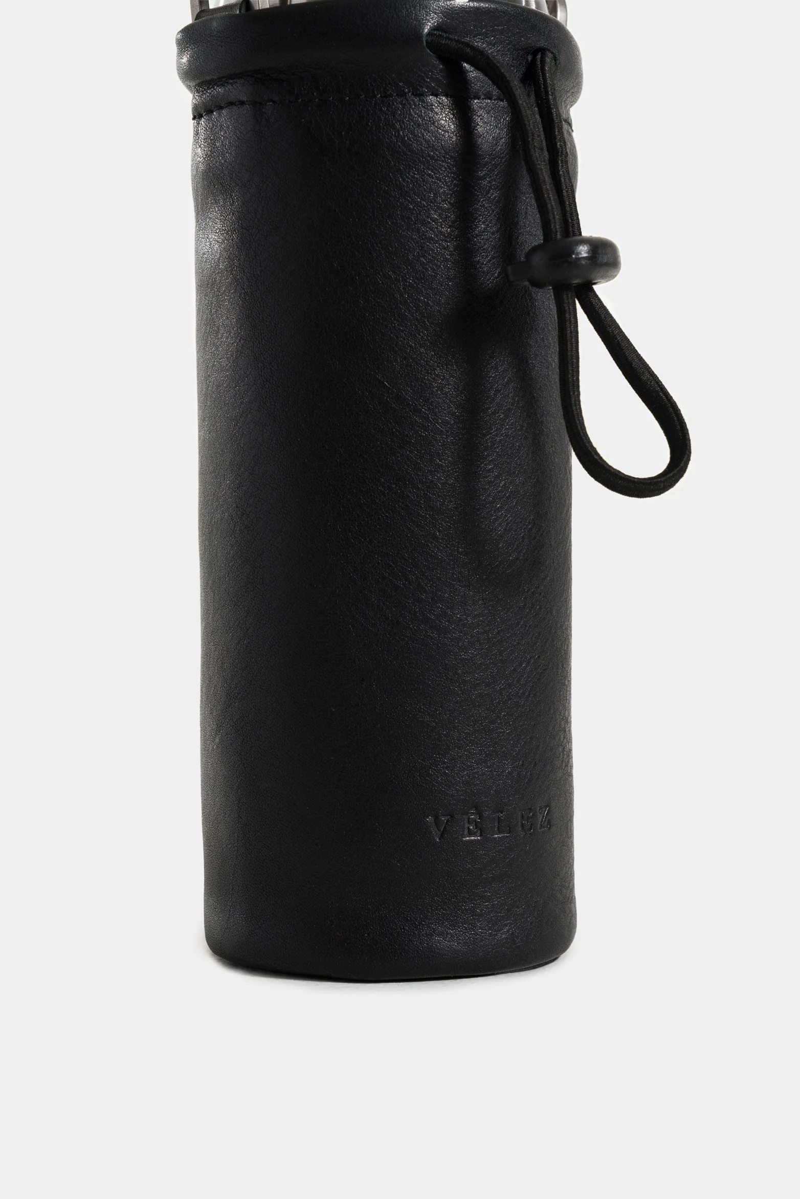Brunei Leather Bottle Holder with Metallic Thermos - Image 9