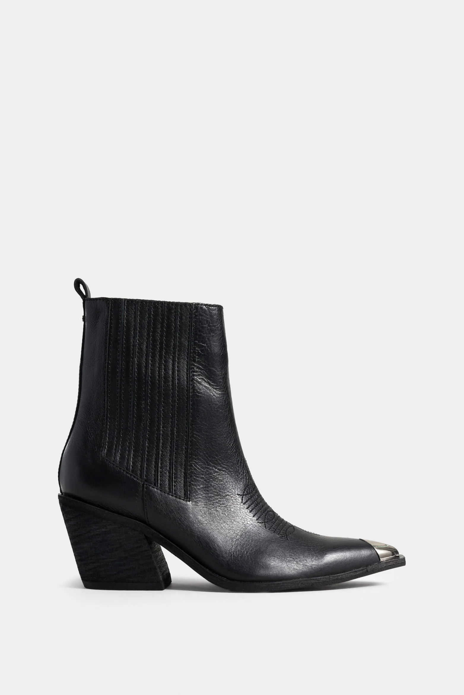 Calas Leather Ankle Boots for Women with Embroidered Upper