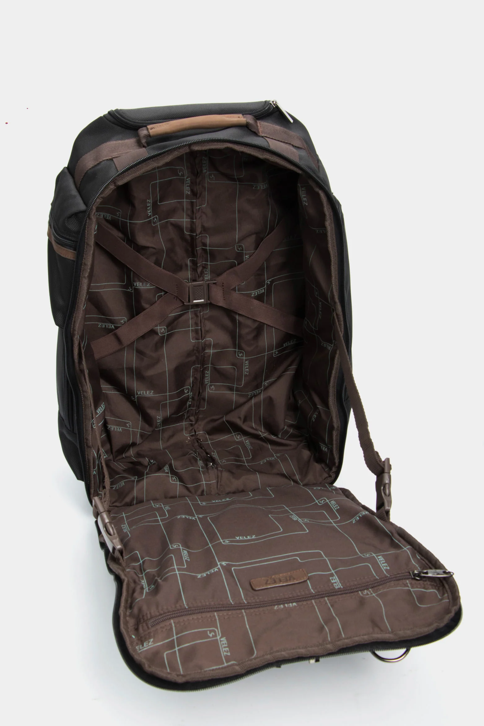 Canvas and Leather Trolley Backpack for Men with Accents - Image 7