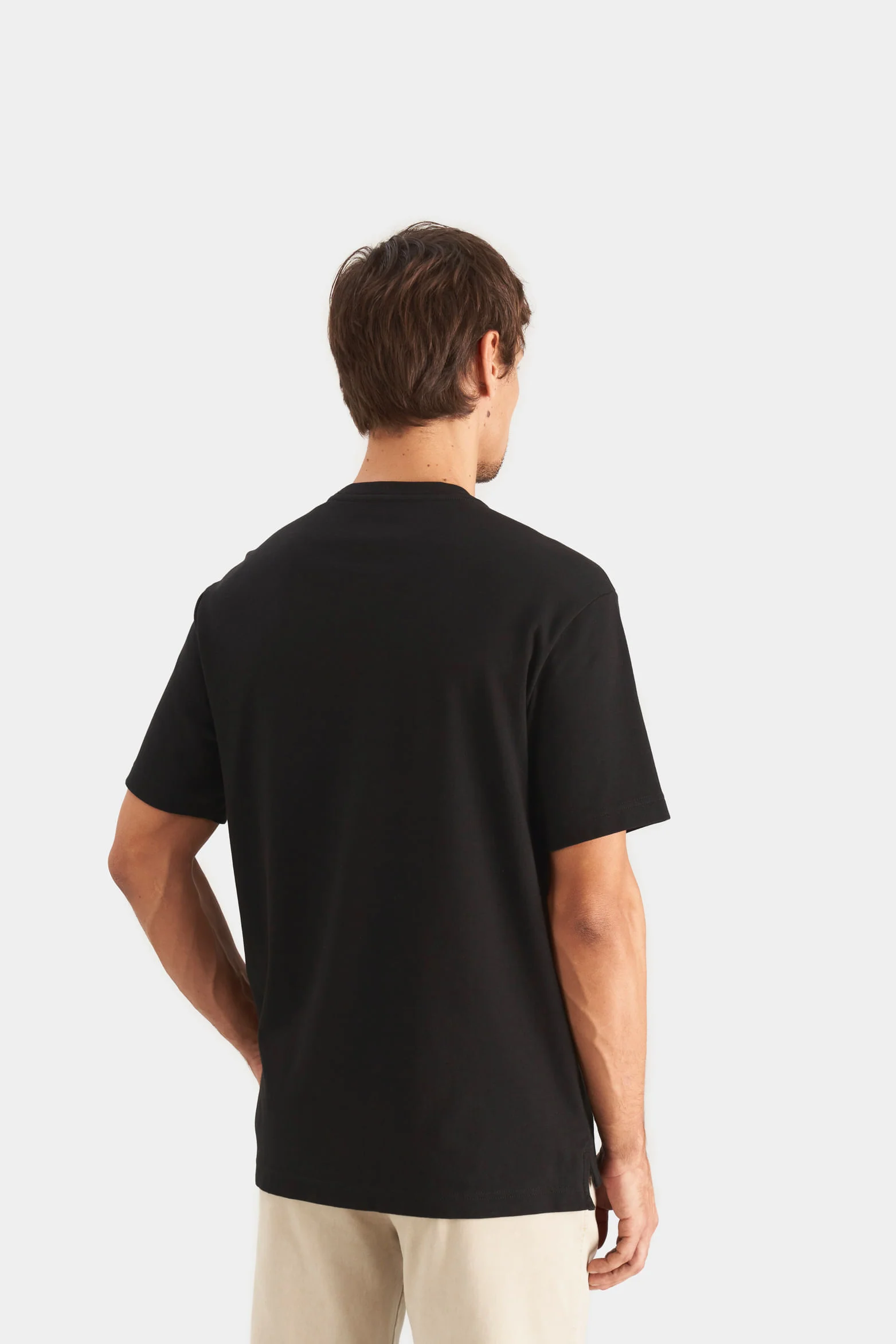 Cotton T-Shirt for Men with Leather Pocket - Image 5