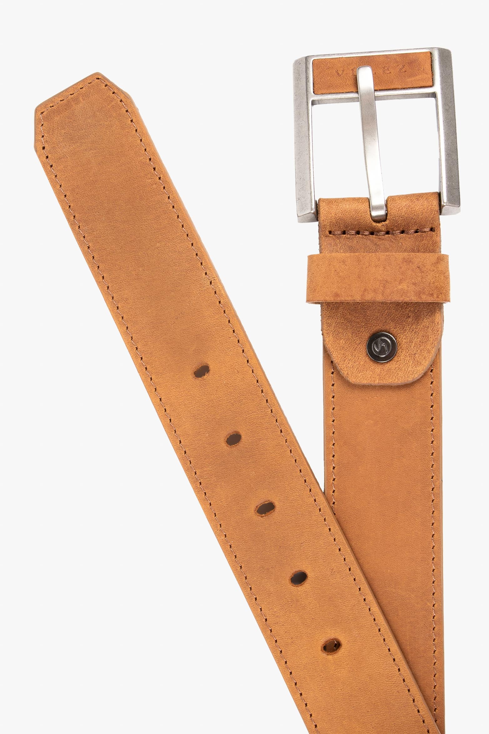 Cyclonde Single-Sided Belt in Smooth Honey-Colored Leather - Image 2