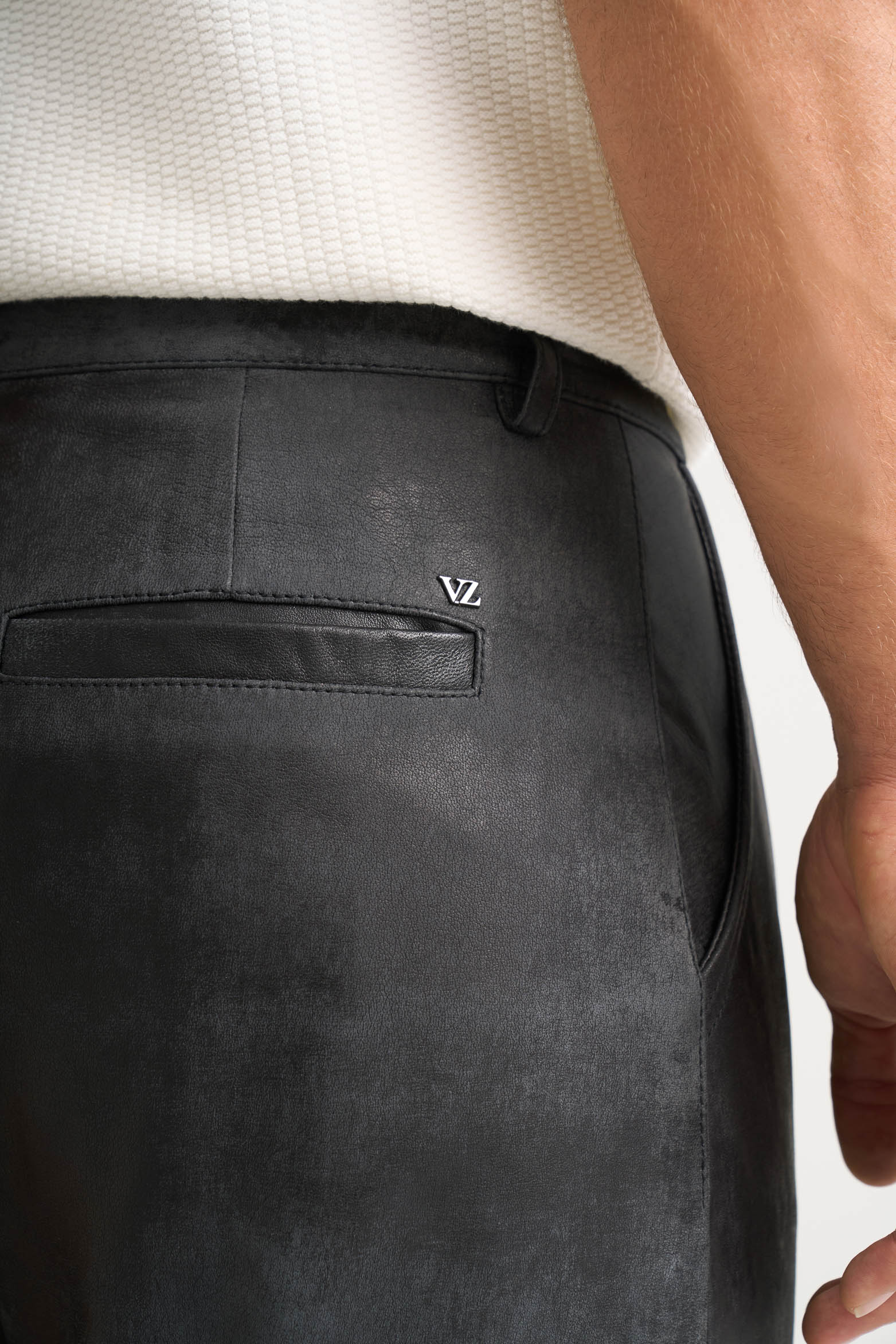 Draco 2.0 Suede Leather Men's Semi-Loose Pants - Image 4