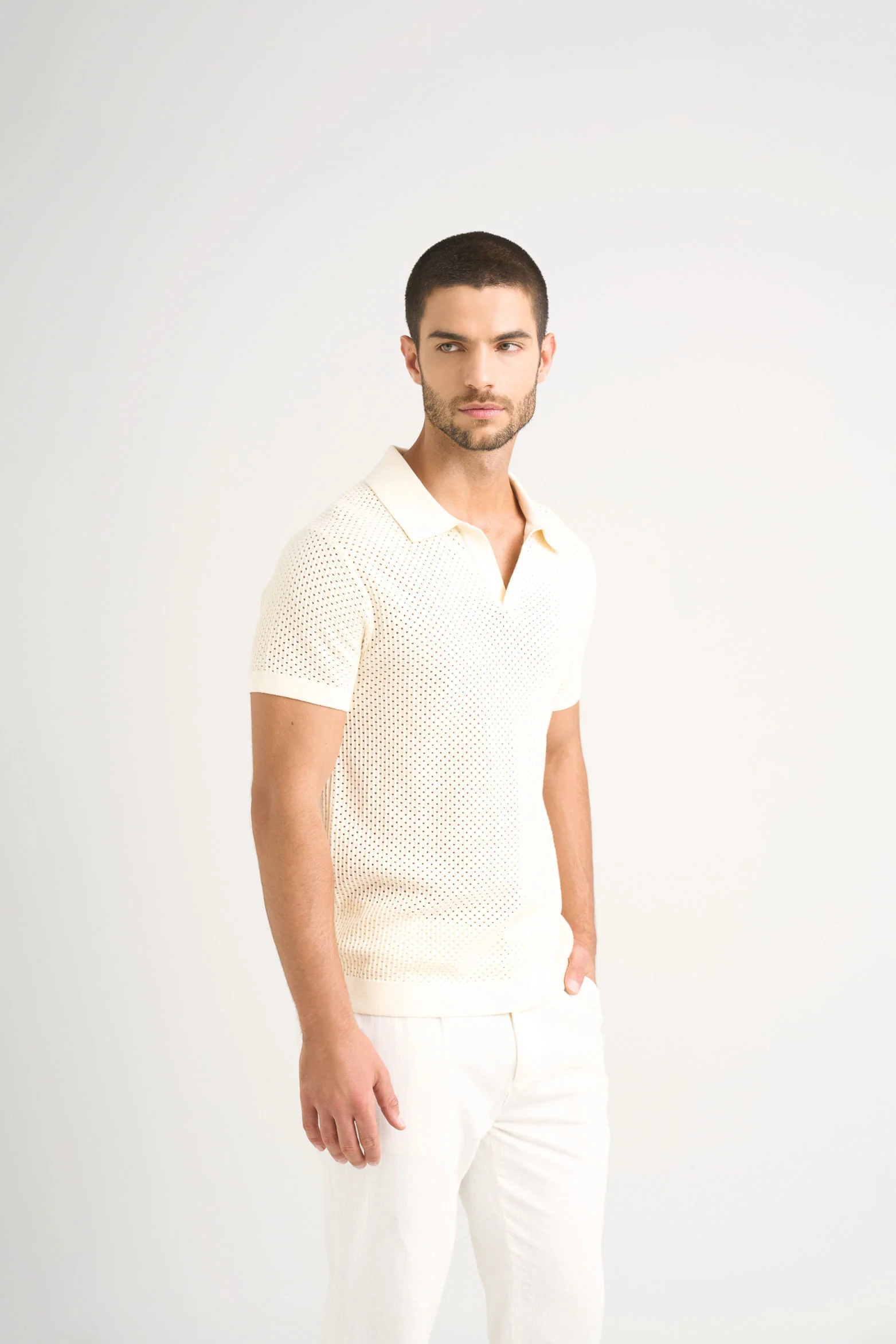 Draco 2.0 Textured Knit Short-Sleeve Polo for Men - Image 4