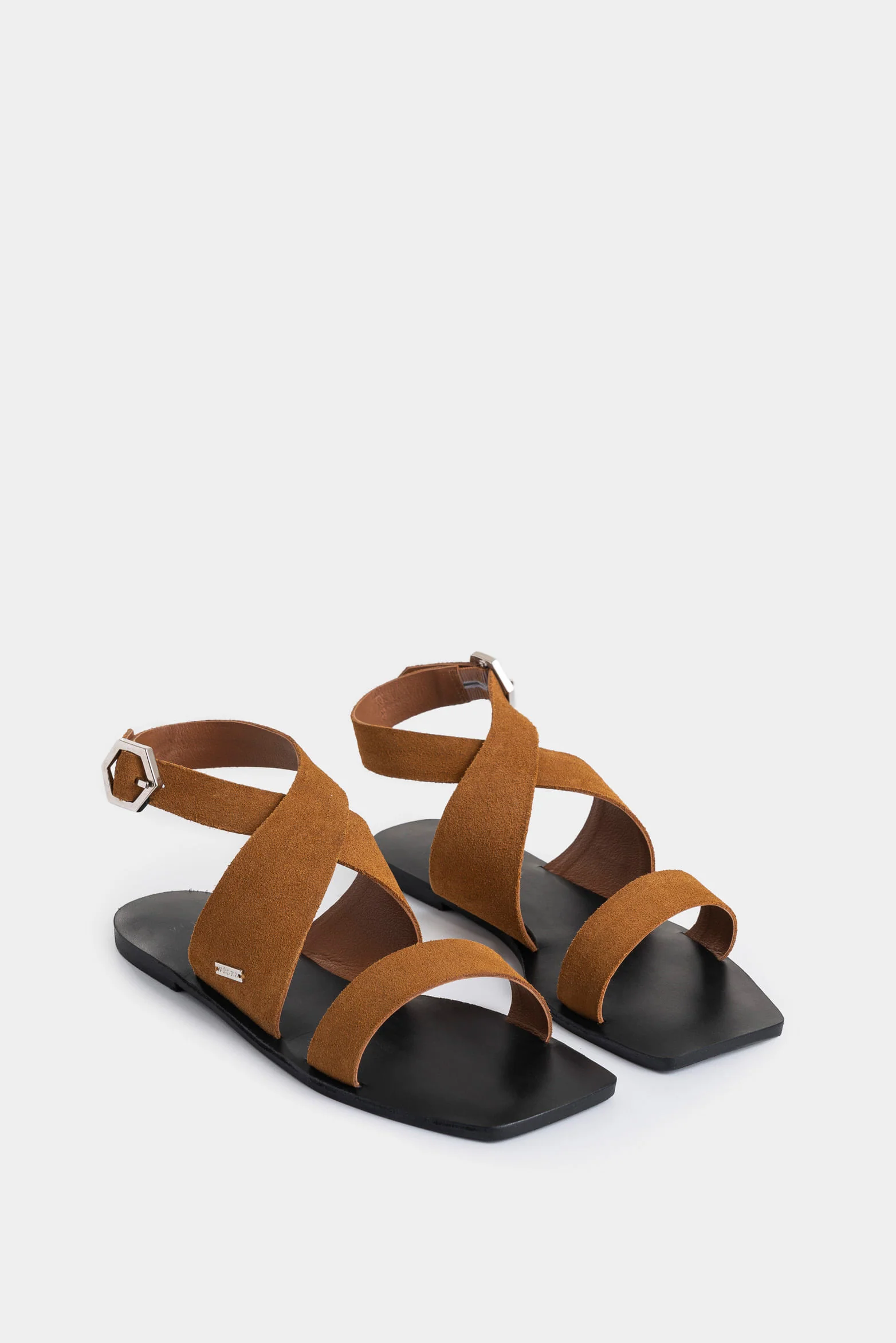 Draco Flat Sandal in Leather for Women with Ankle Tie - Image 2