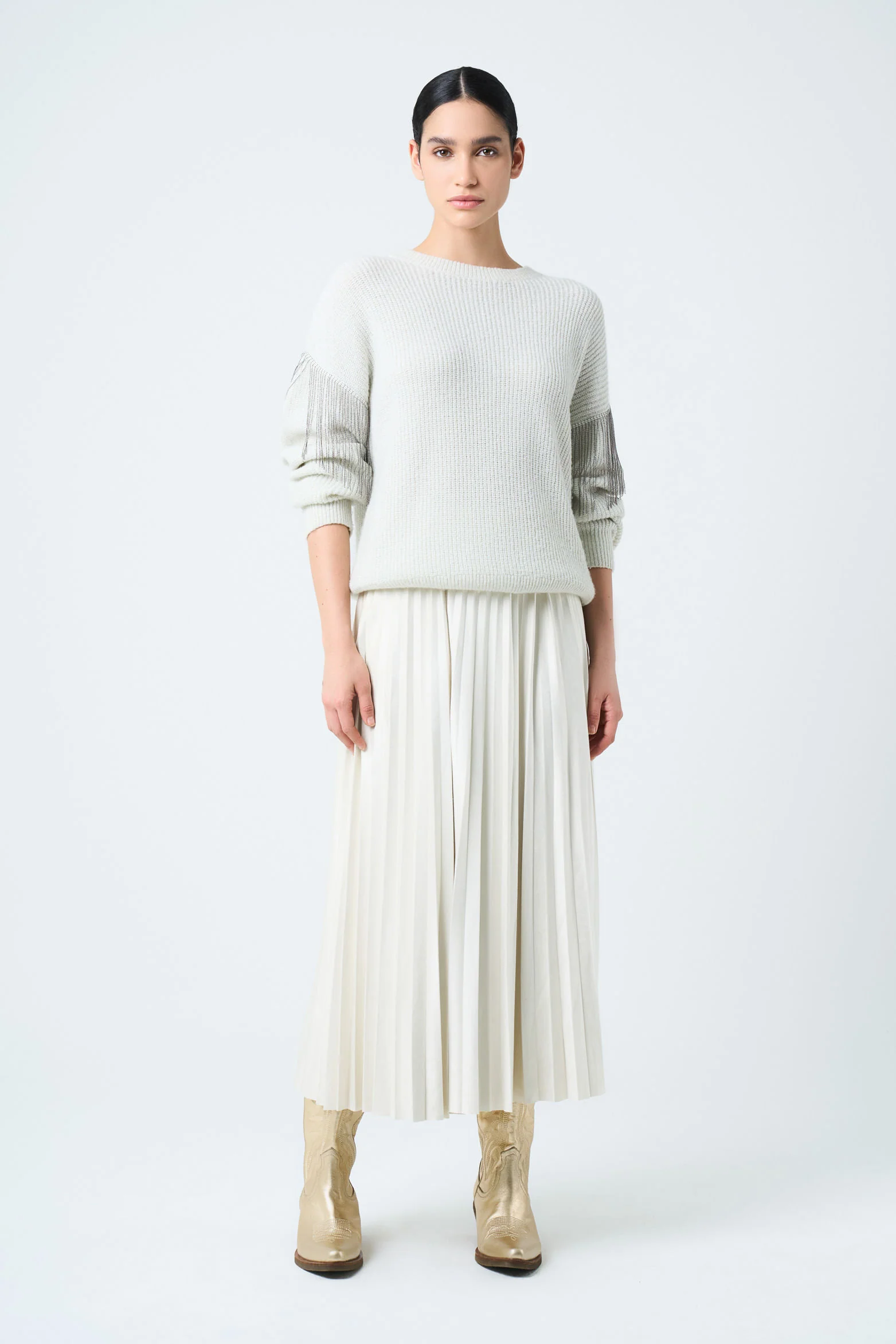 Draco knit sweater for women with fringe and millaré details - Image 4