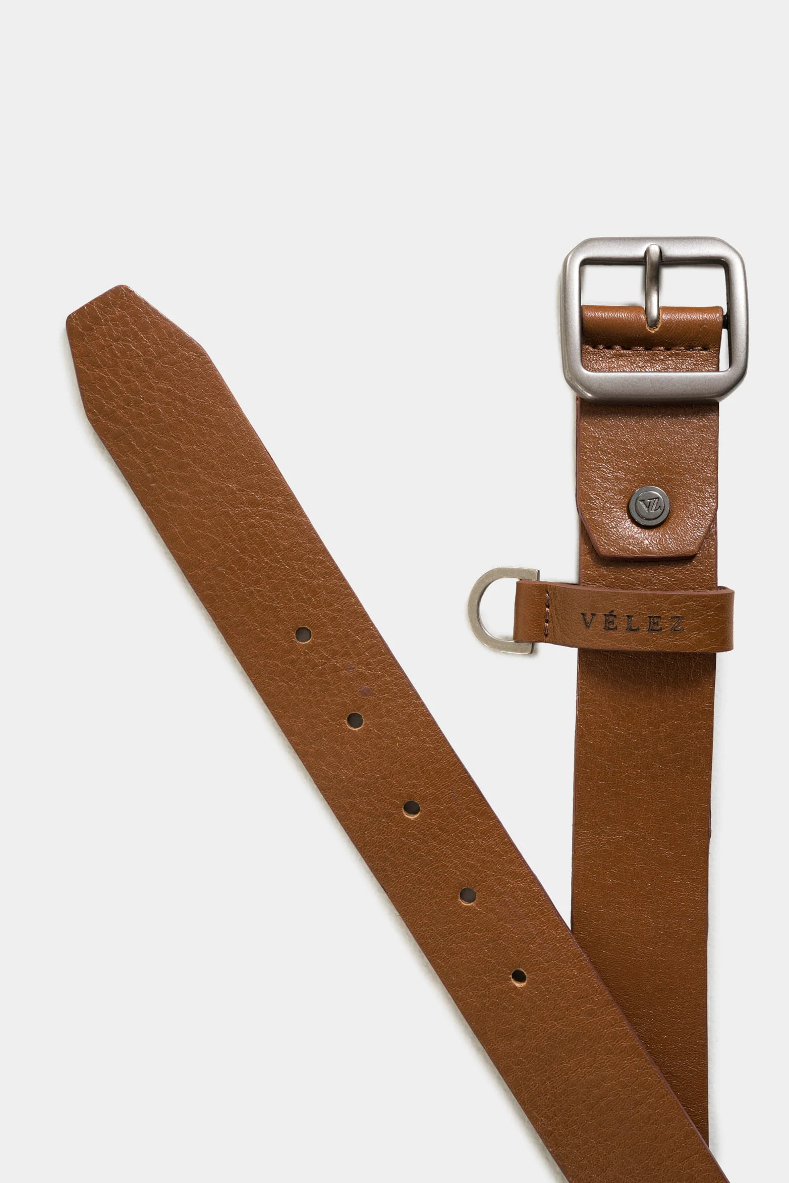 Dune regular women's leather belt with hexagonal tip in honey - Image 3