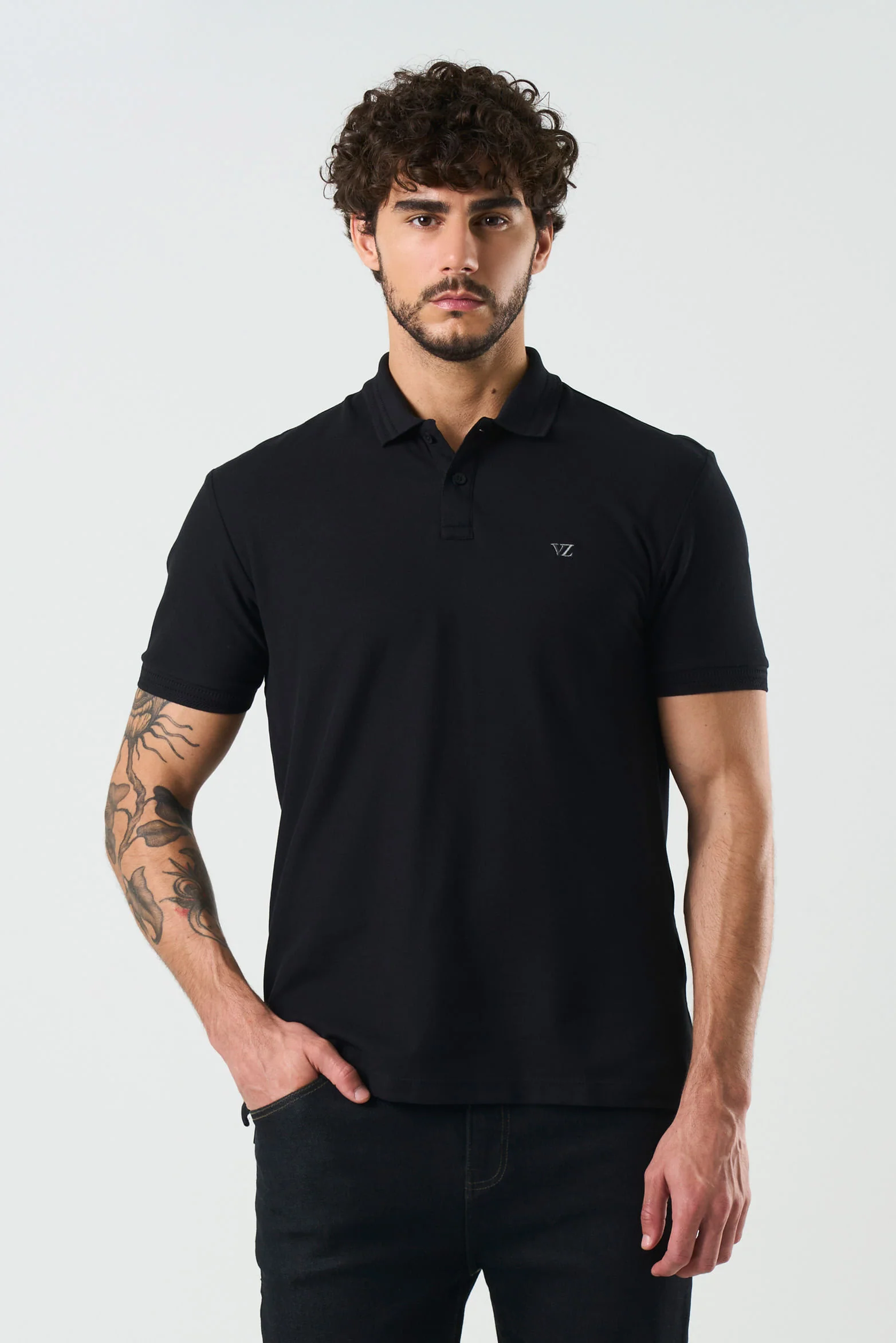 Essential Textured Short Sleeve Polo for Men