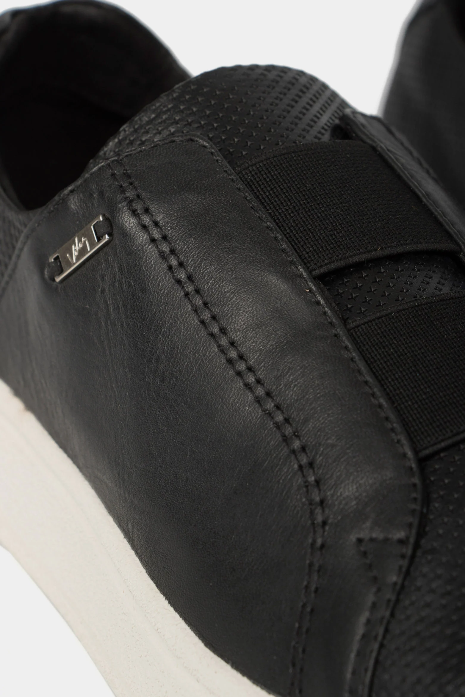 Grada Platform Slip-On in Embossed Black Leather - Image 5