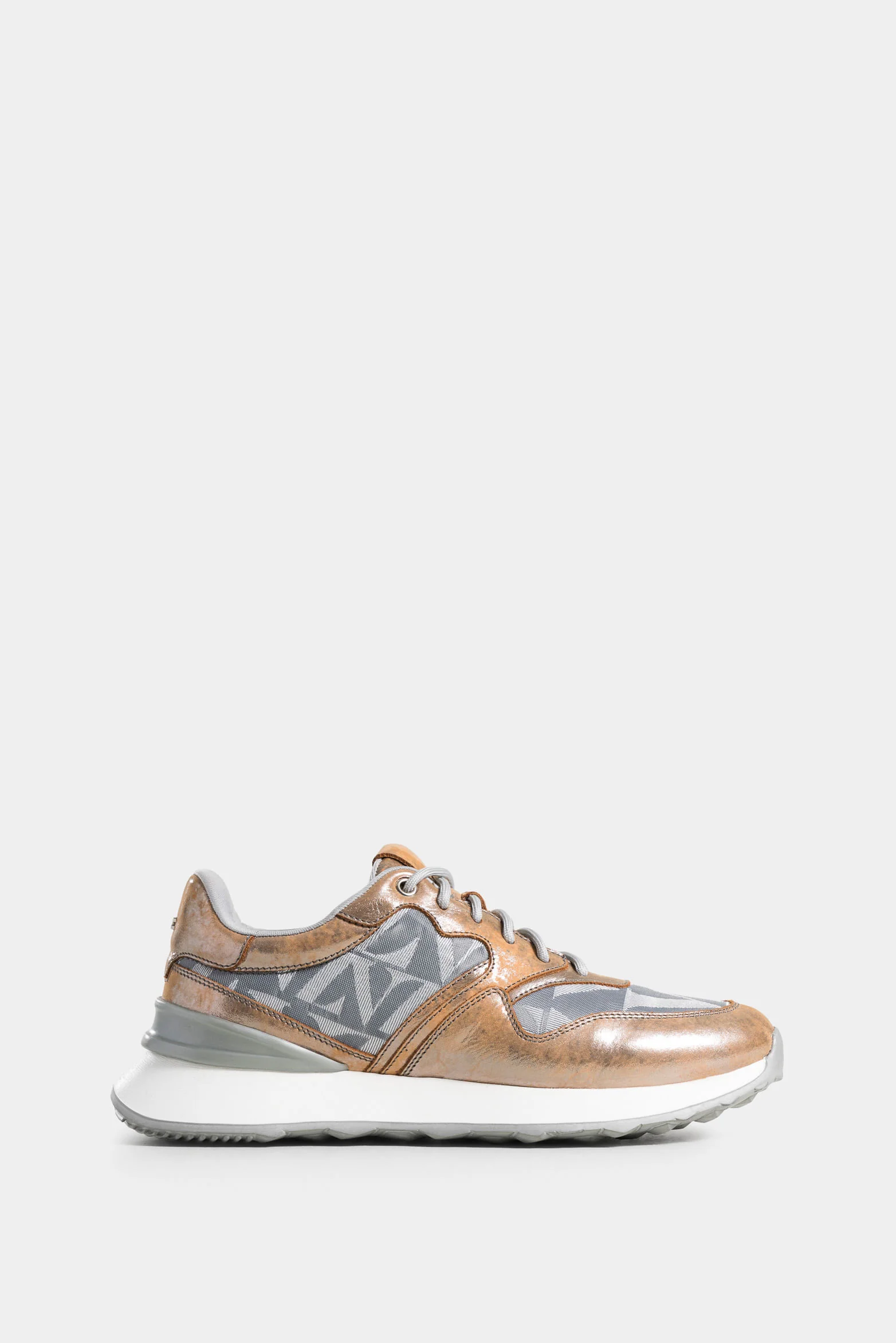 Grade Monogrammed Leather Sneakers for Women with Canvas Detail