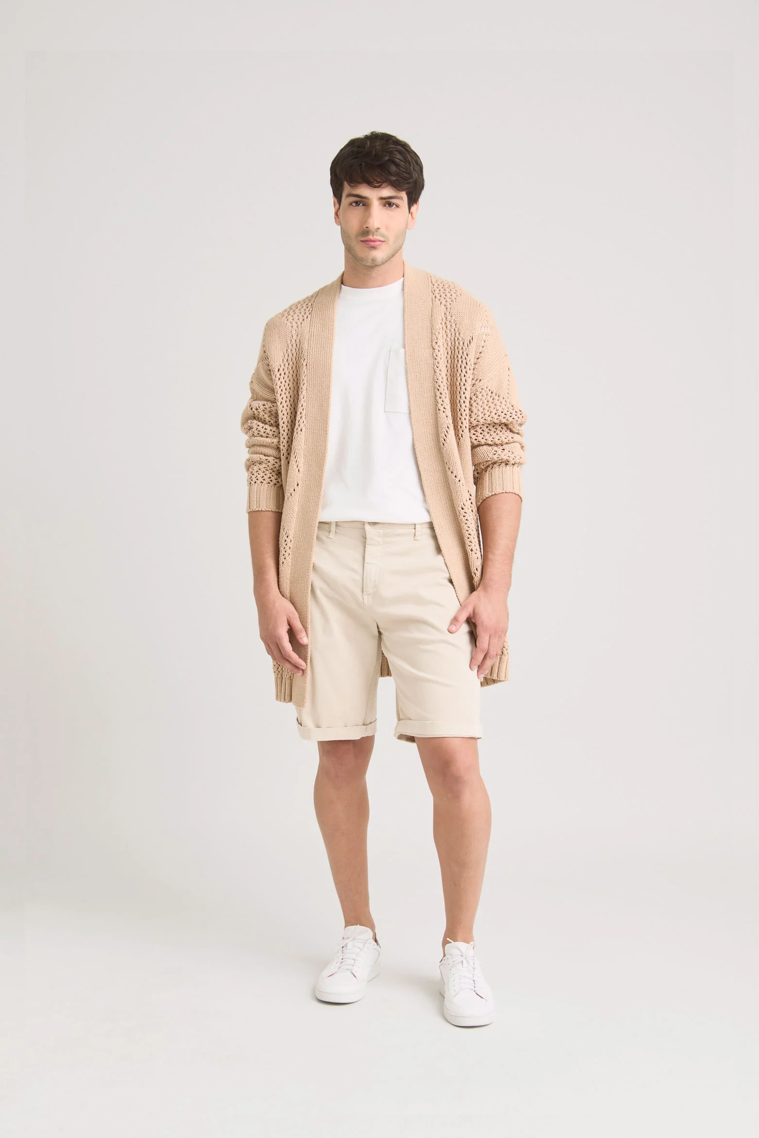 Helios Oversized Sweater for Men, Rectilinear Design - Image 2