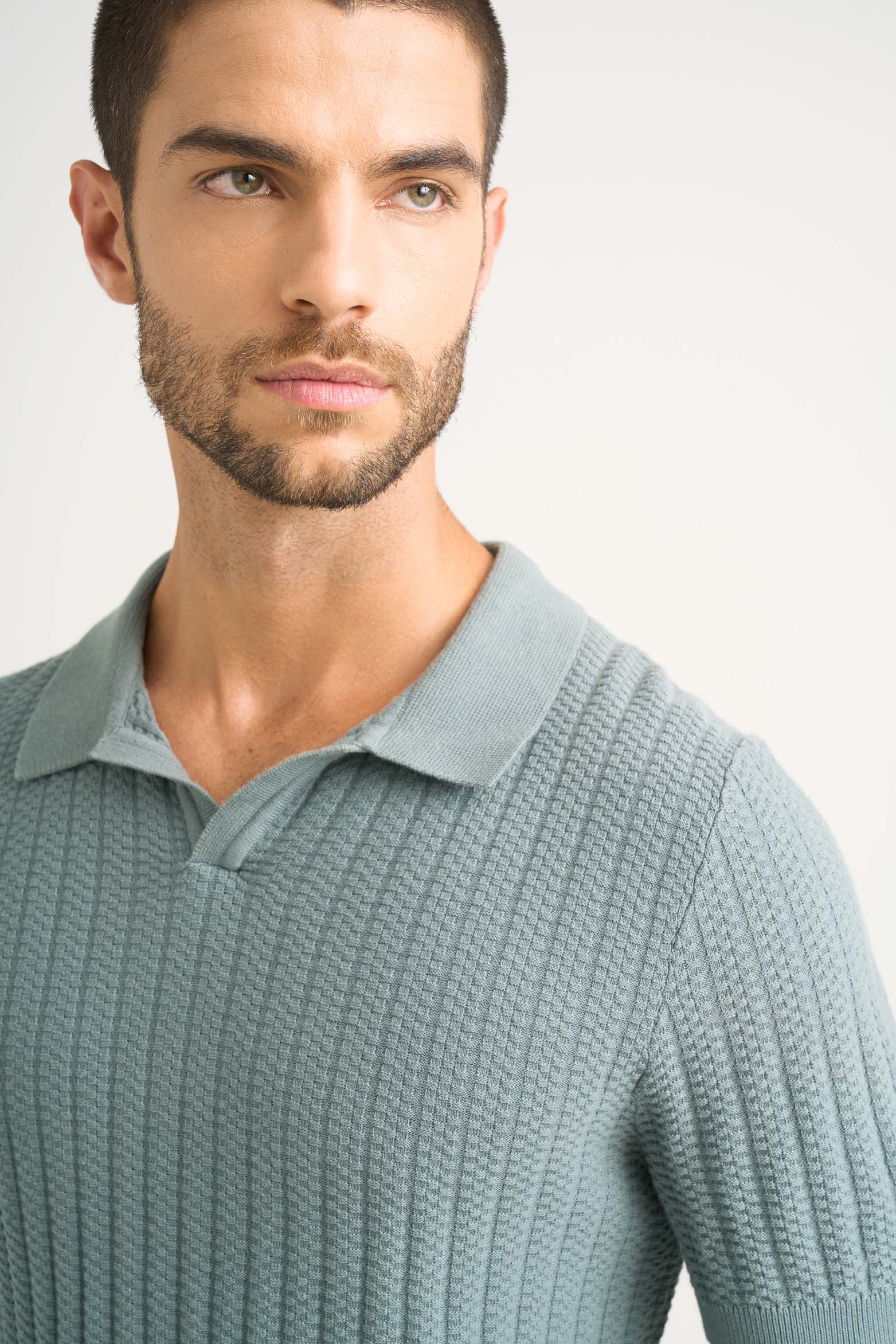 Hori Textu Knit Polo for Men - Image 3