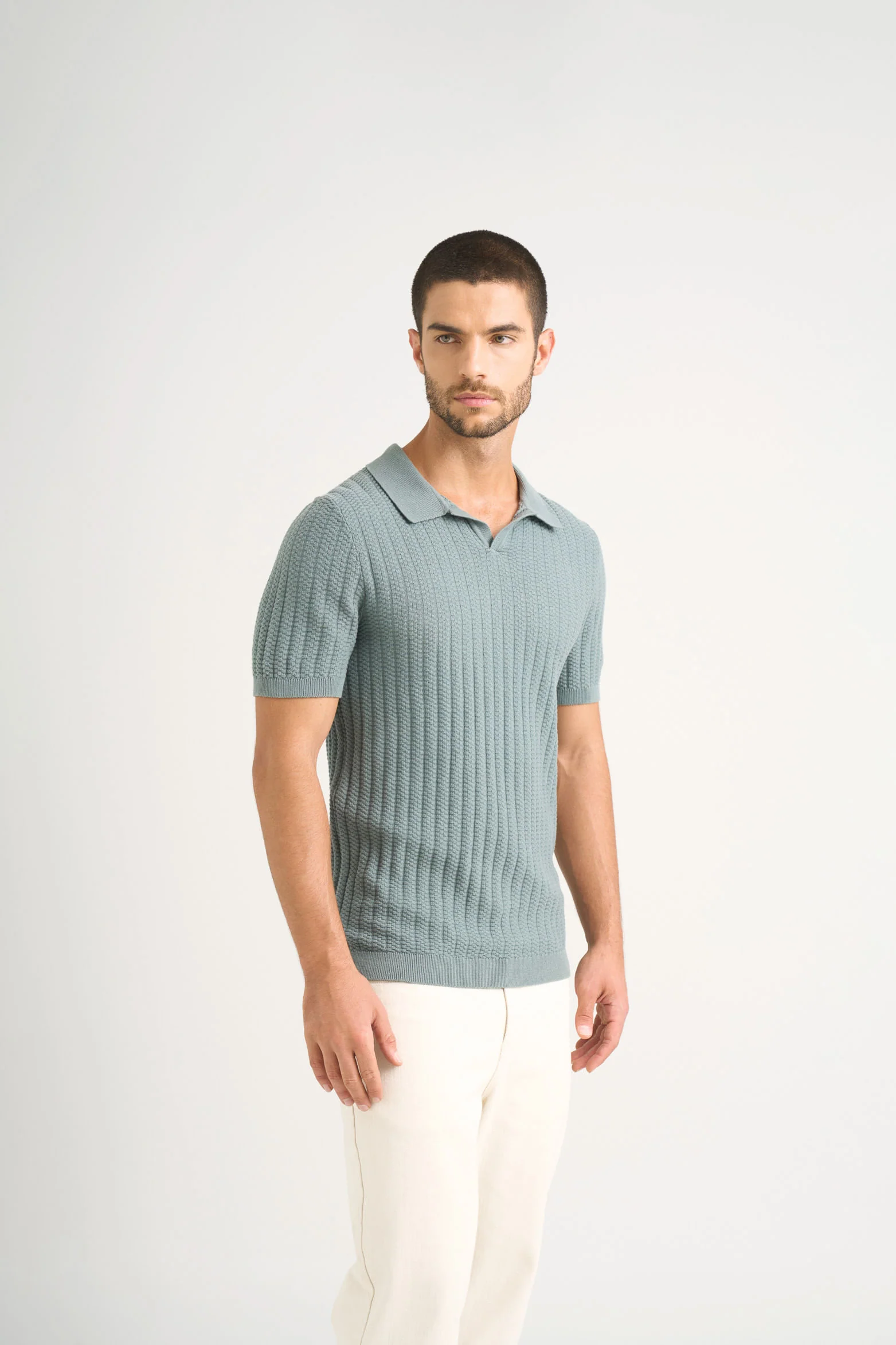 Hori Textu Knit Polo for Men - Image 4