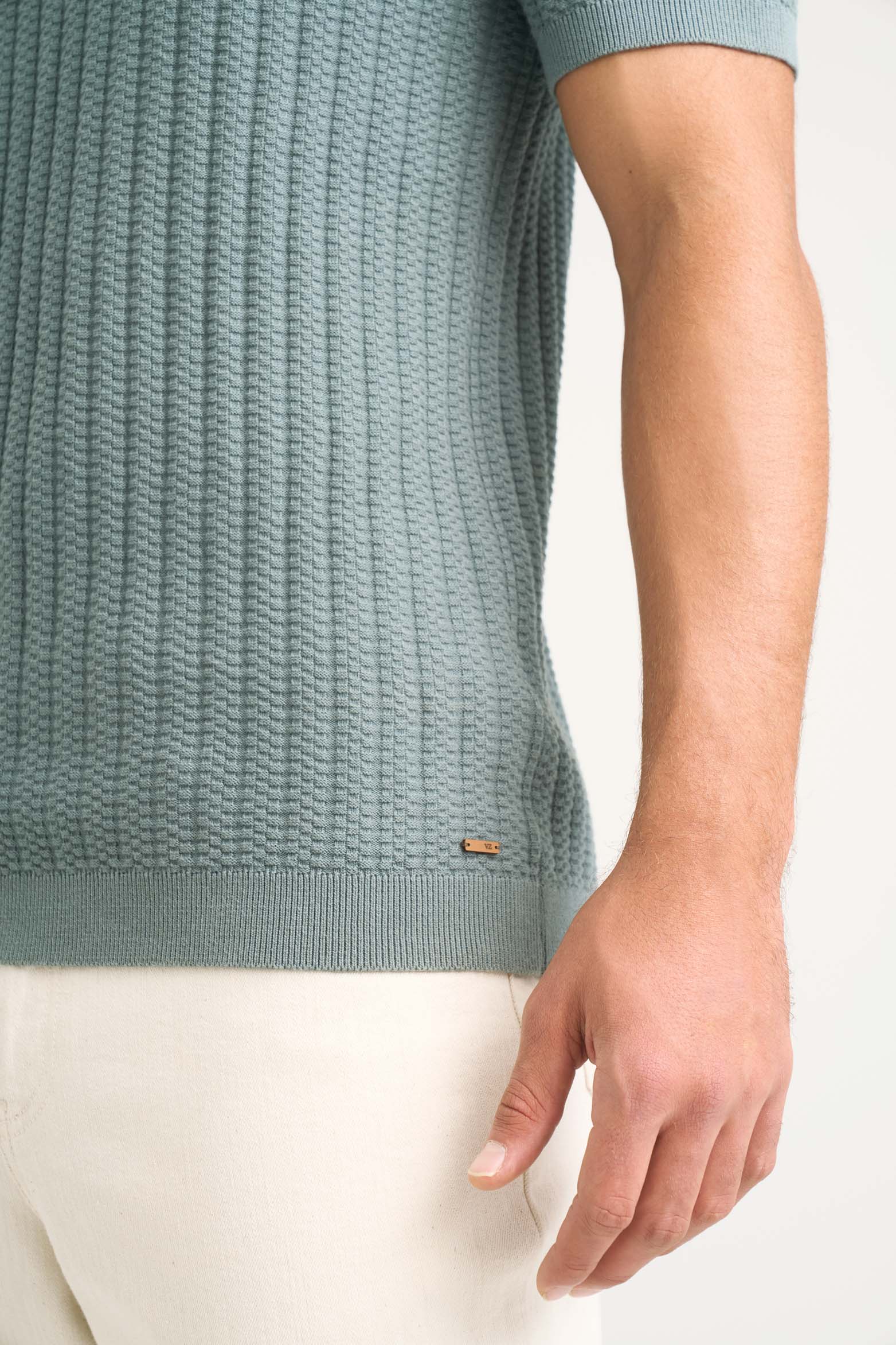 Hori Textu Knit Polo for Men - Image 5