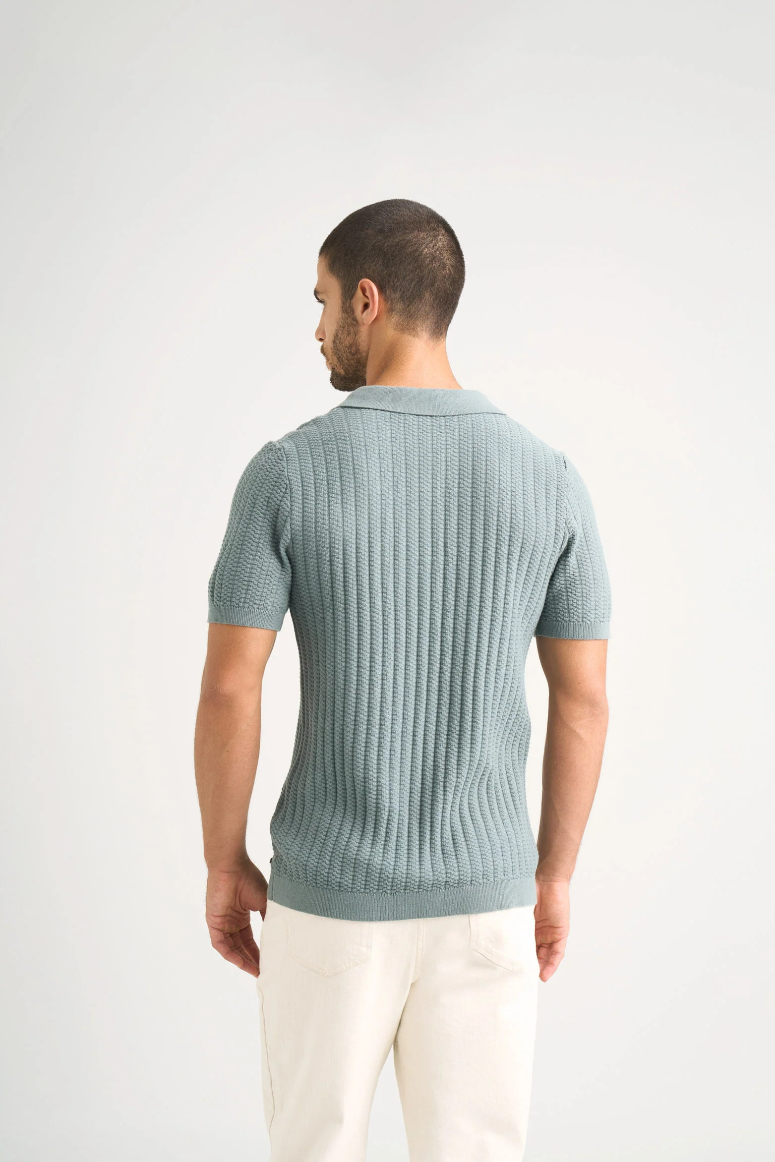 Hori Textu Knit Polo for Men - Image 6