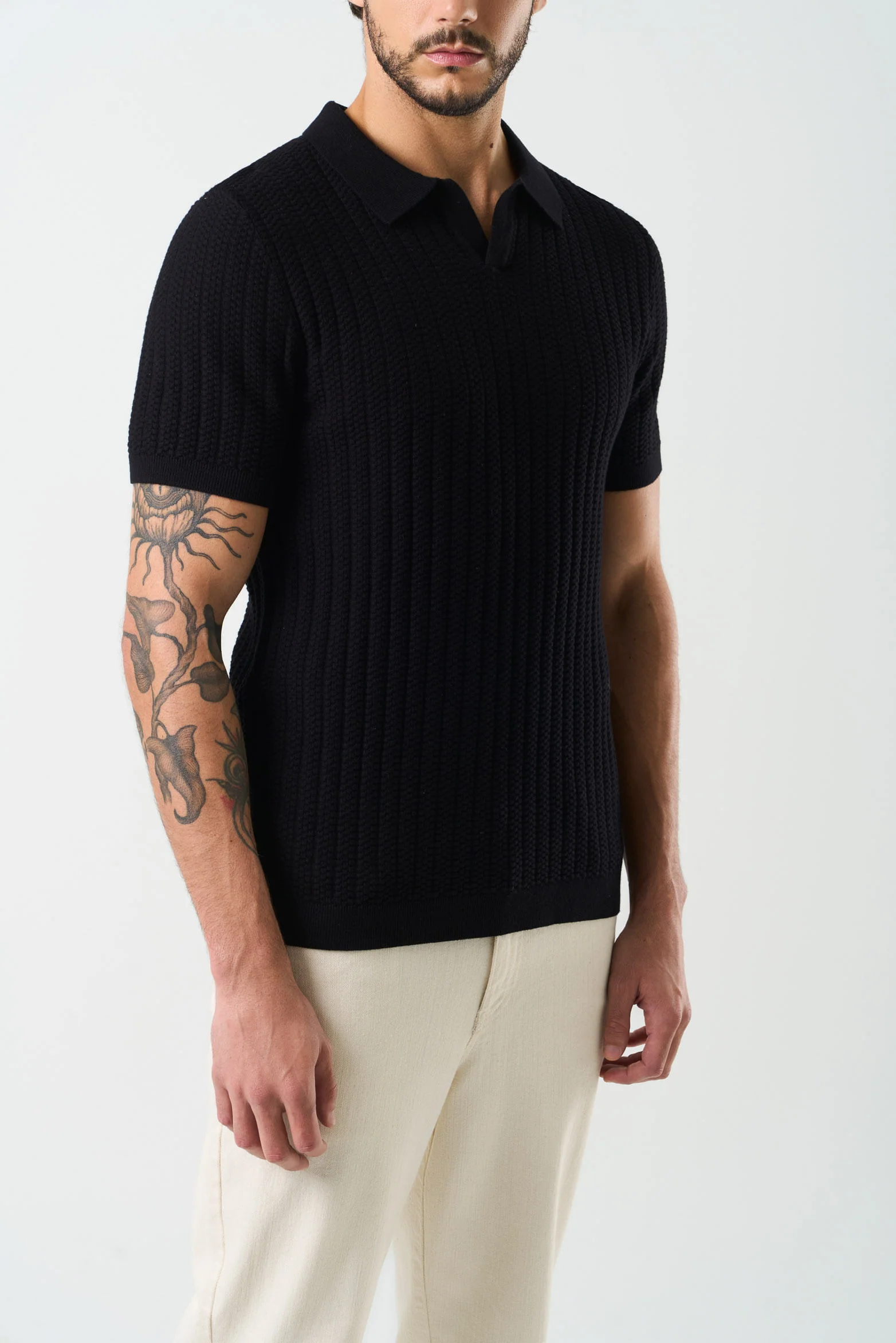 Hori Textu Knit Polo for Men - Image 5