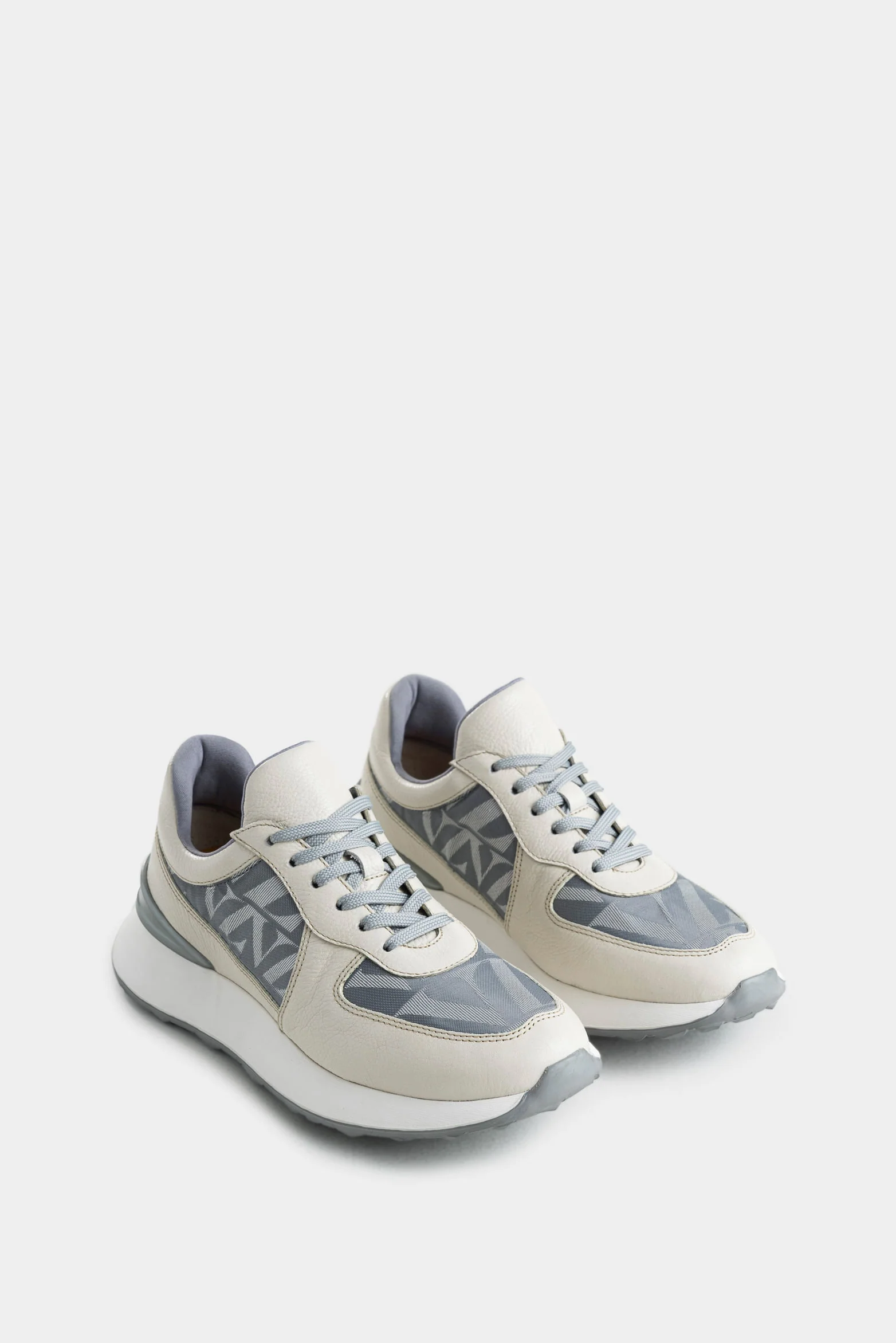 Hyacinth Leather and Canvas Tennis Shoes for Women with Monogram - Image 2