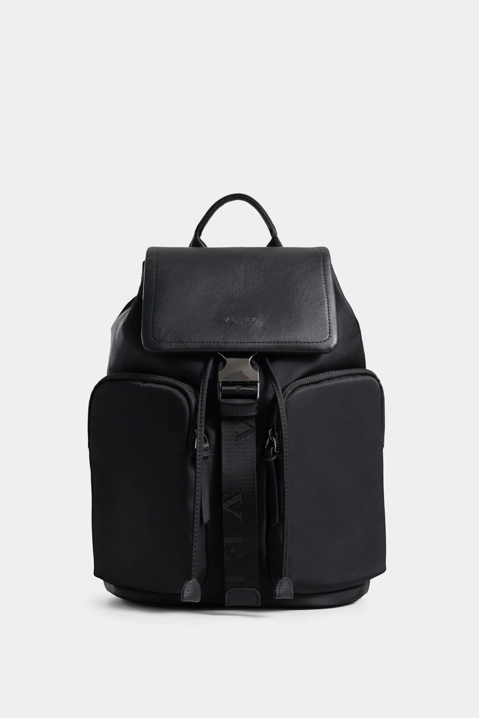 Ibiza Canvas and Leather Backpack for Women with Functional Plaque