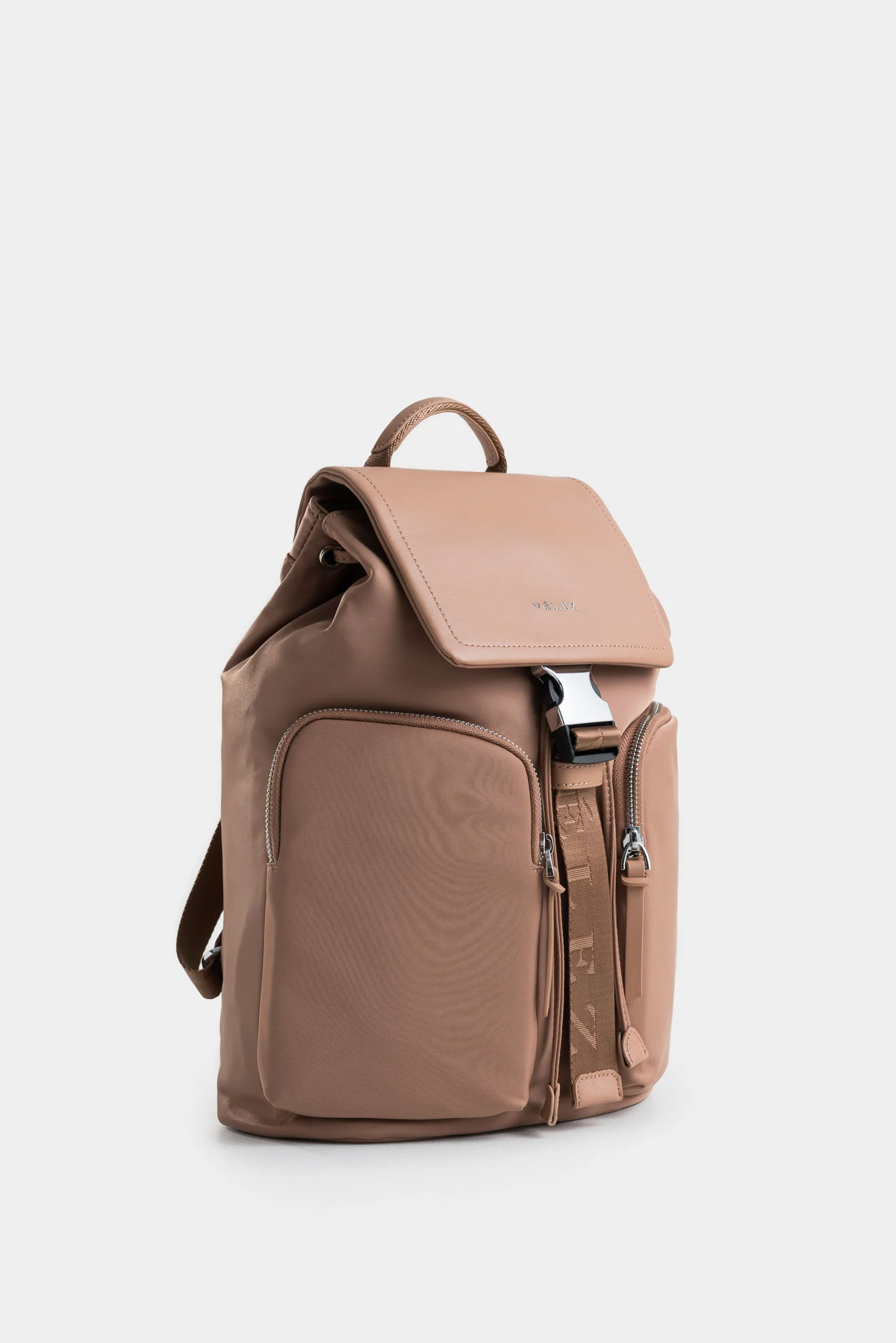 Ibiza Canvas and Leather Backpack with Pink Clasp for Women - Image 2