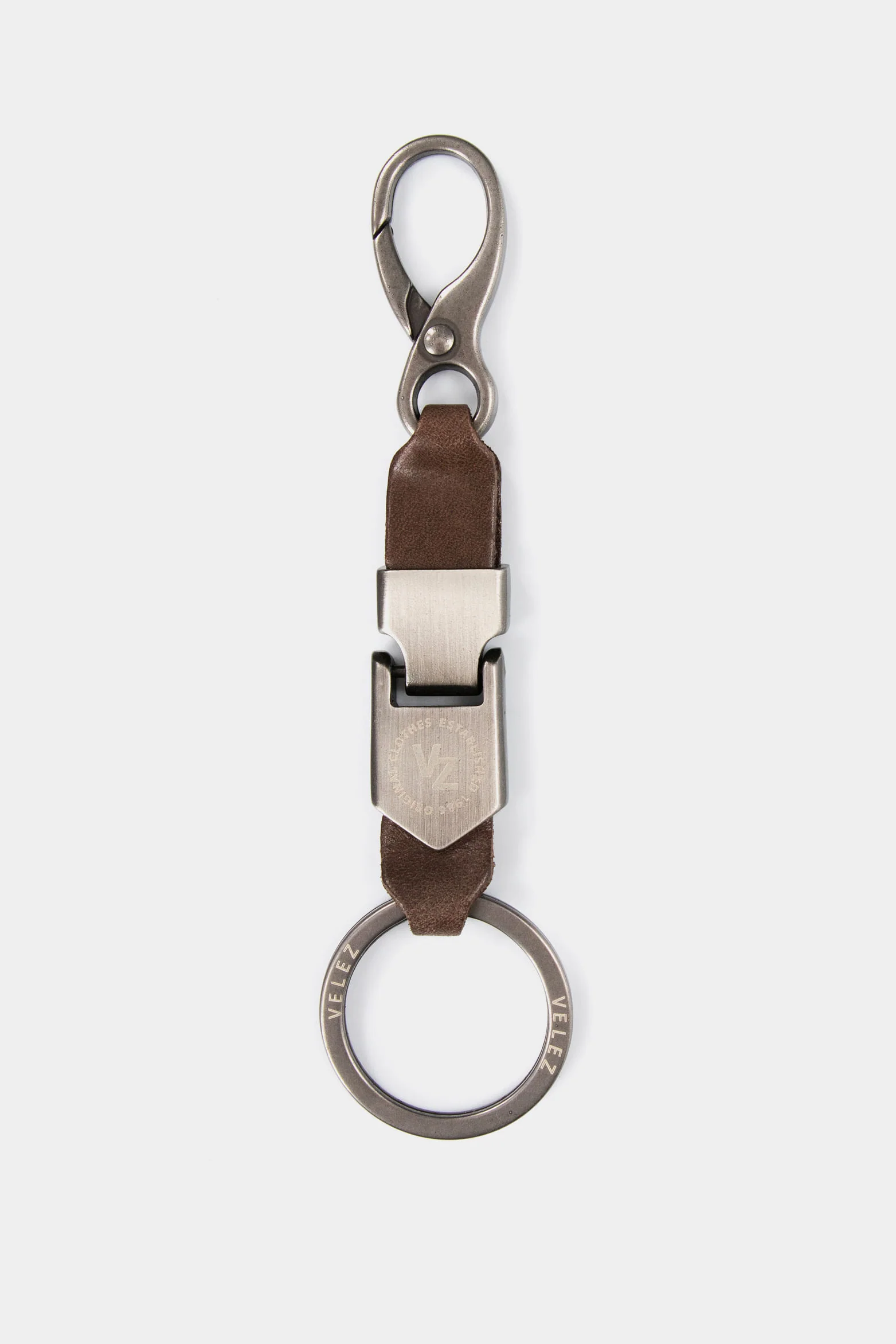 Leather carabiner keychain