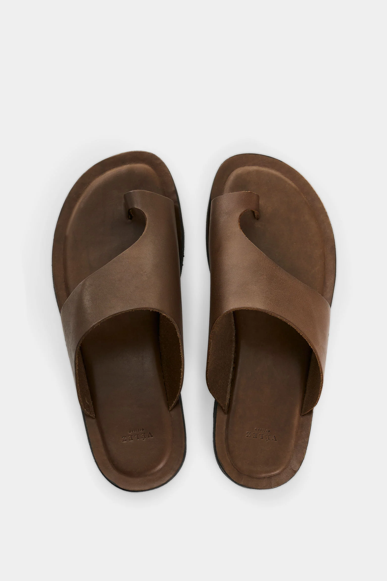 Leather Flat Sandals for Men Shell - Image 4