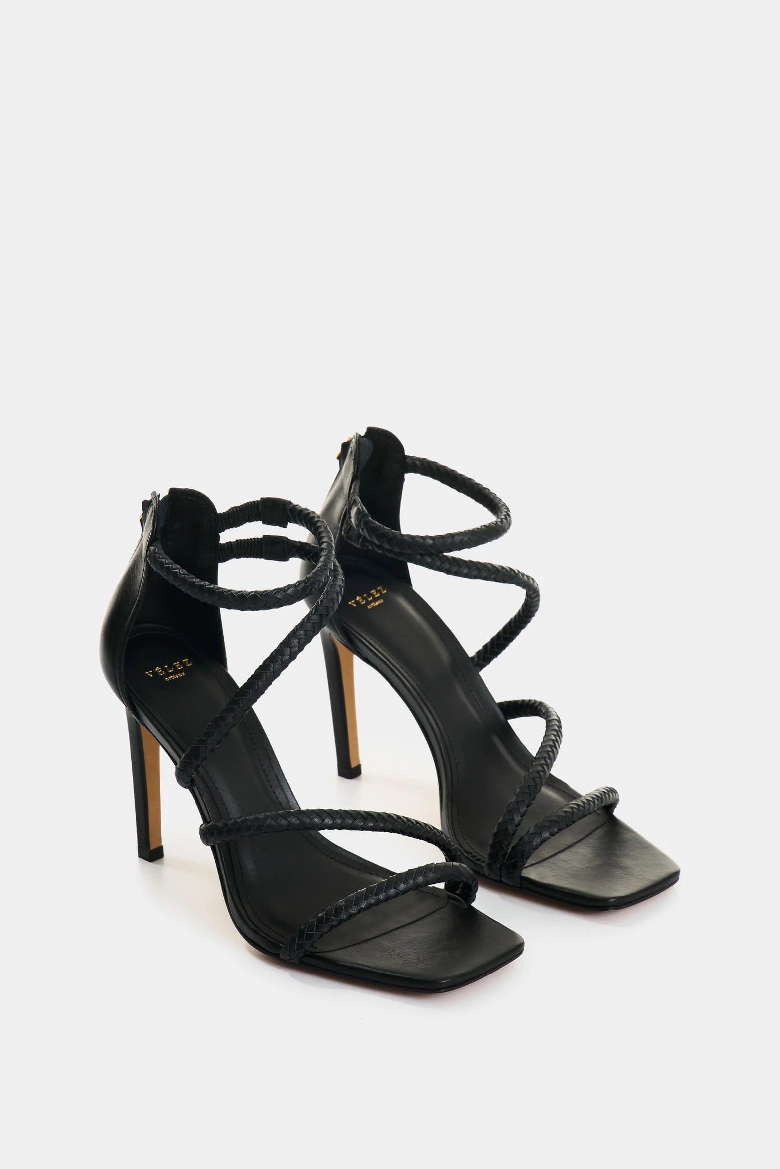 Leather Folia High Heel Sandals for Women with Braided Strap - Image 2