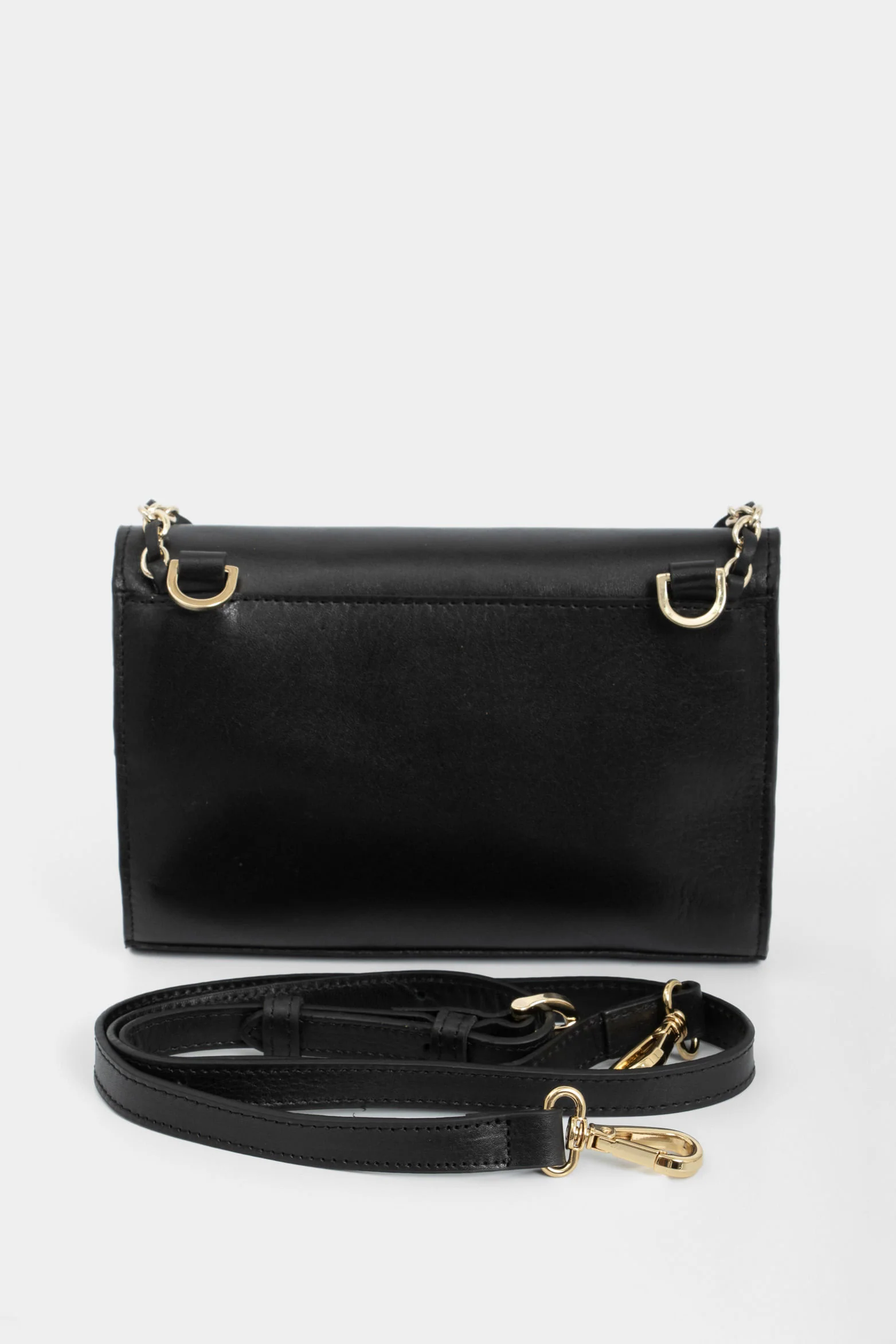 Lili Mini Shoulder Handbags in Embossed Black Leather - Image 4
