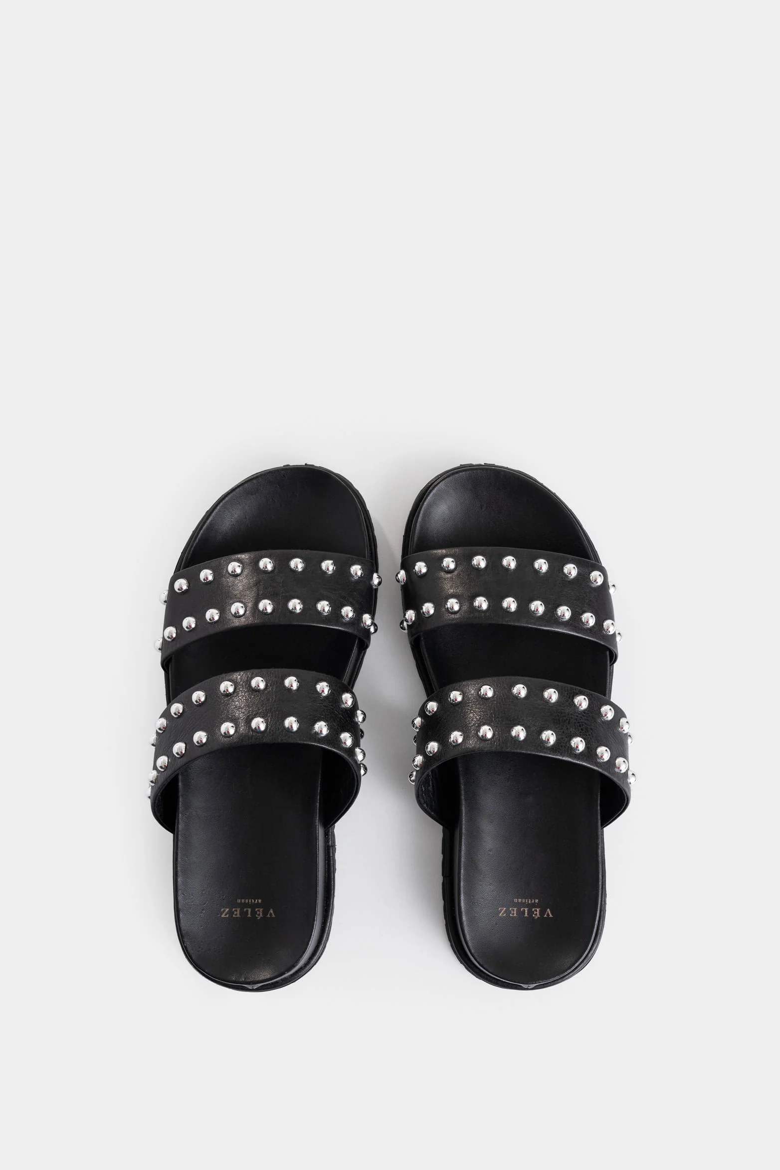 Lisboa Flat Leather Sandals for Women with Studs - Image 4