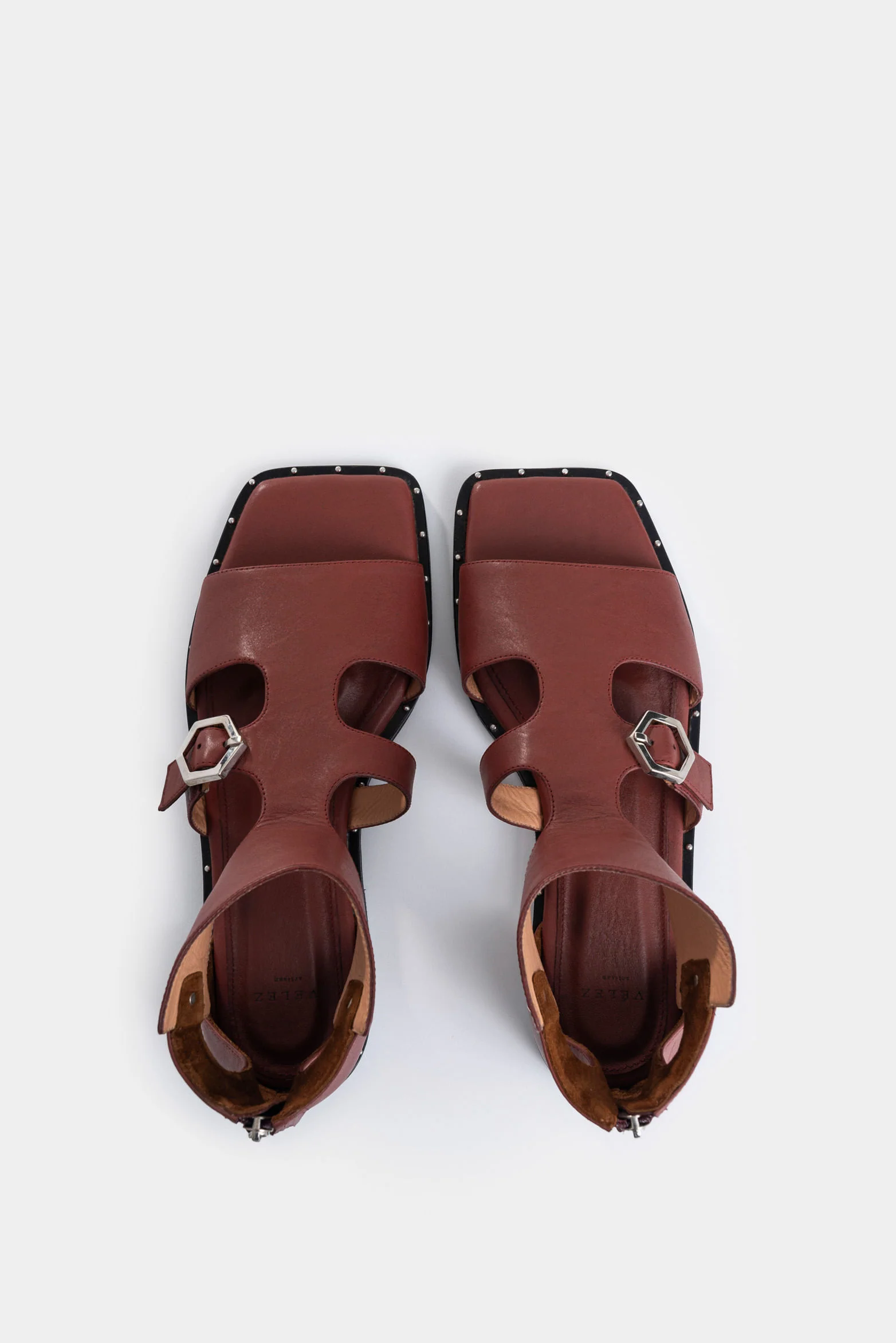 Lisha Leather Flat Sandals for Women with Stud Details - Image 4