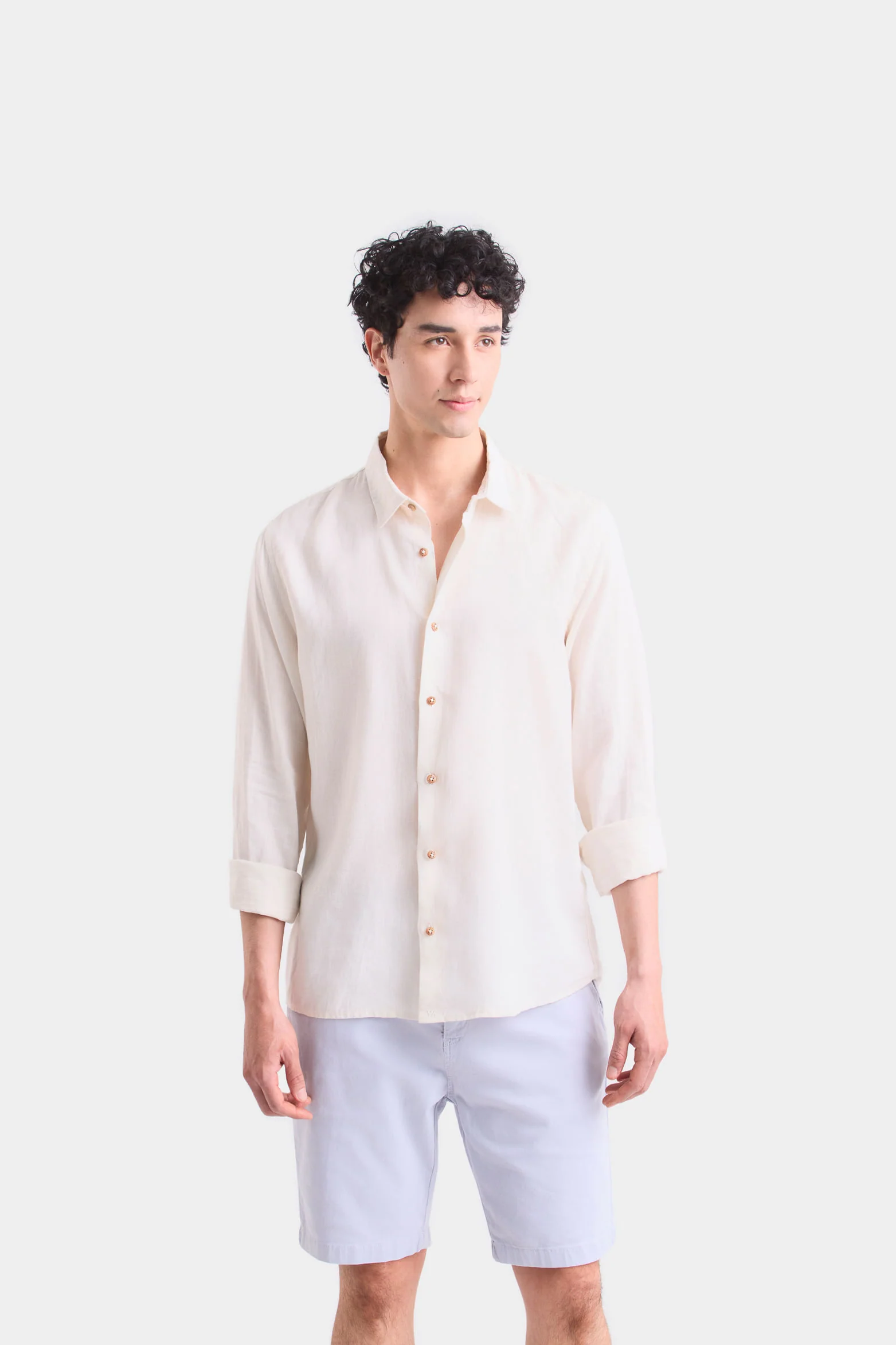 LongSleeve Linen Shirt for Men SemiFitted - Image 2