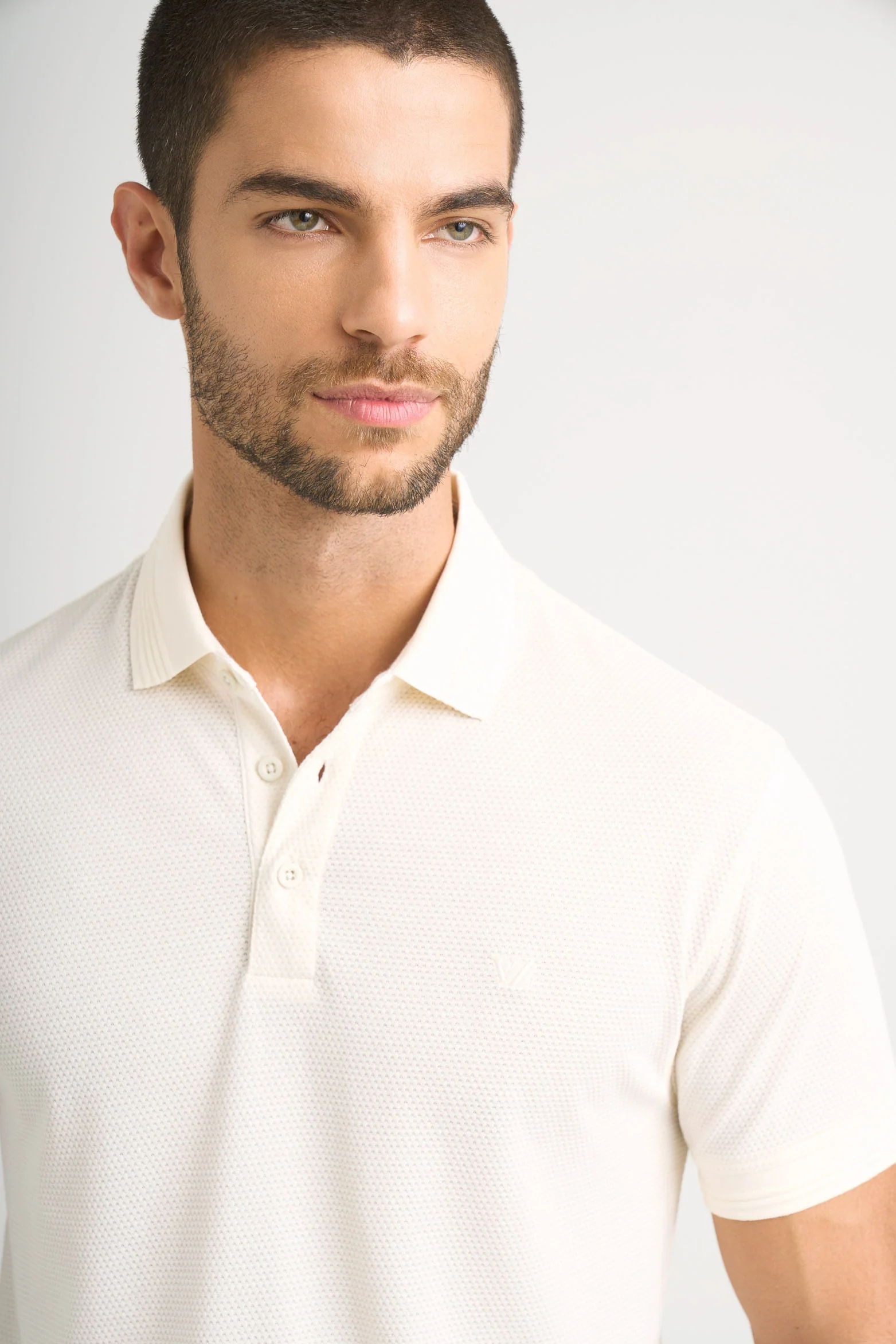 Lucca short-sleeve textured polo shirt for men - Image 3